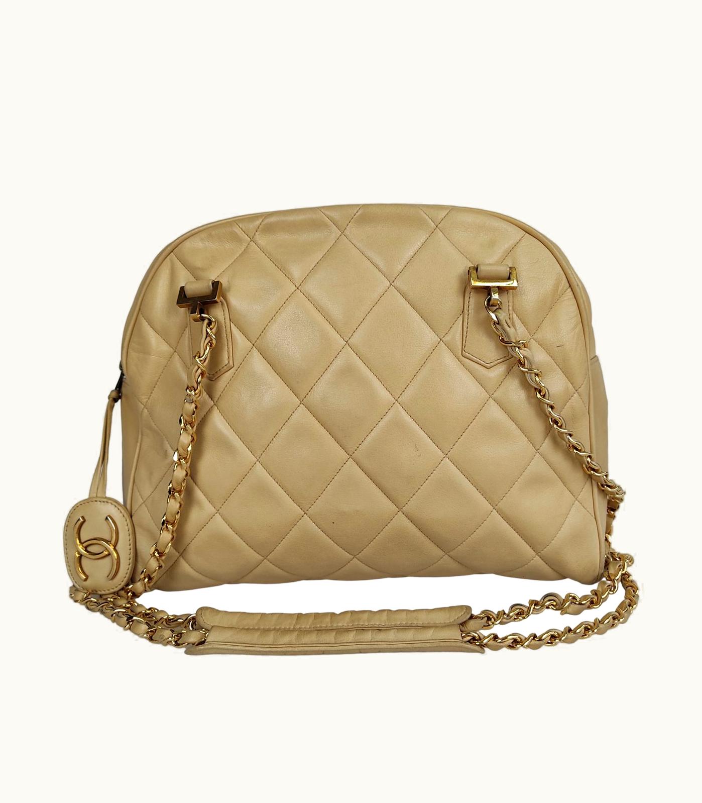 Chanel Chanel Shoulder Bag In Beige Matelasse Leather From The 80S