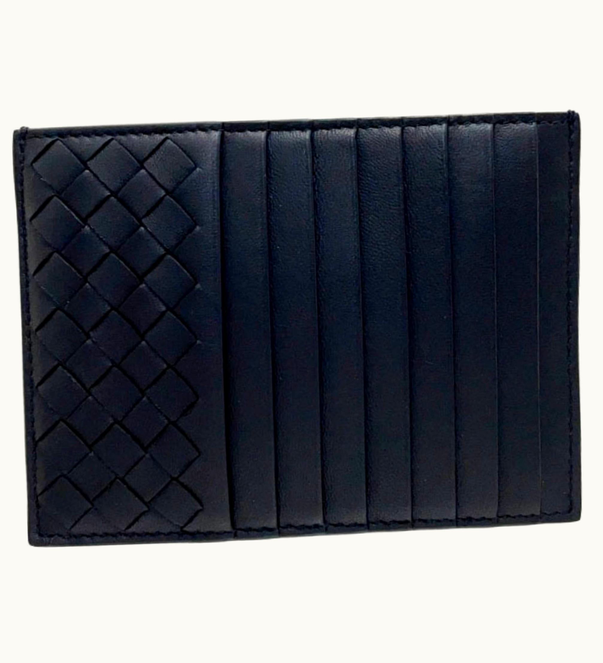 Bottega Veneta Bottega Veneta Card Case Intrecciato Fragment Leather Black 162156 Mesh With Coin Purse Holder Ic Pass
