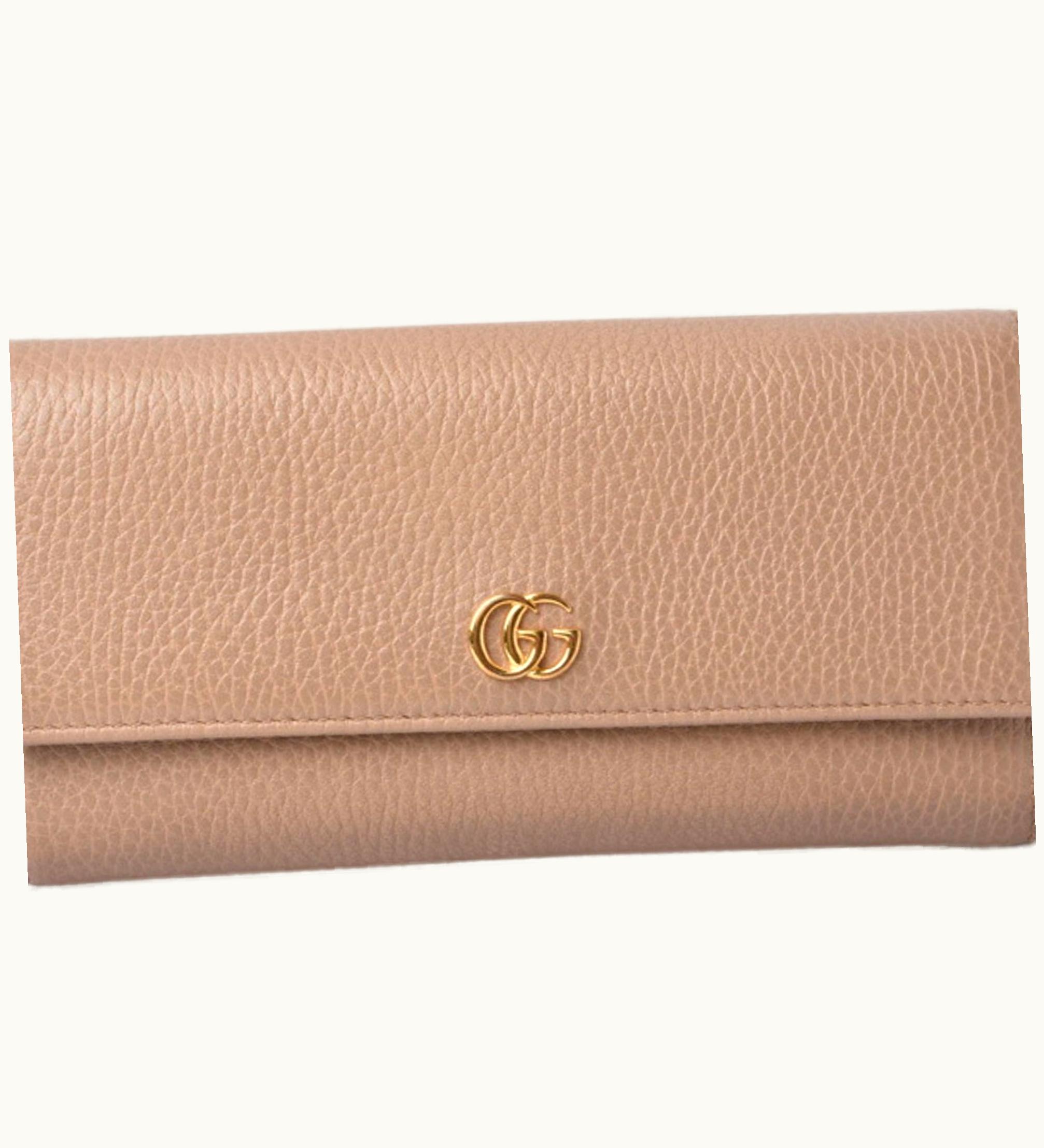 Gucci Gucci Wallet Gucci Long / 456116Cao0G5729 Petit Marmont Continental Beige Gold