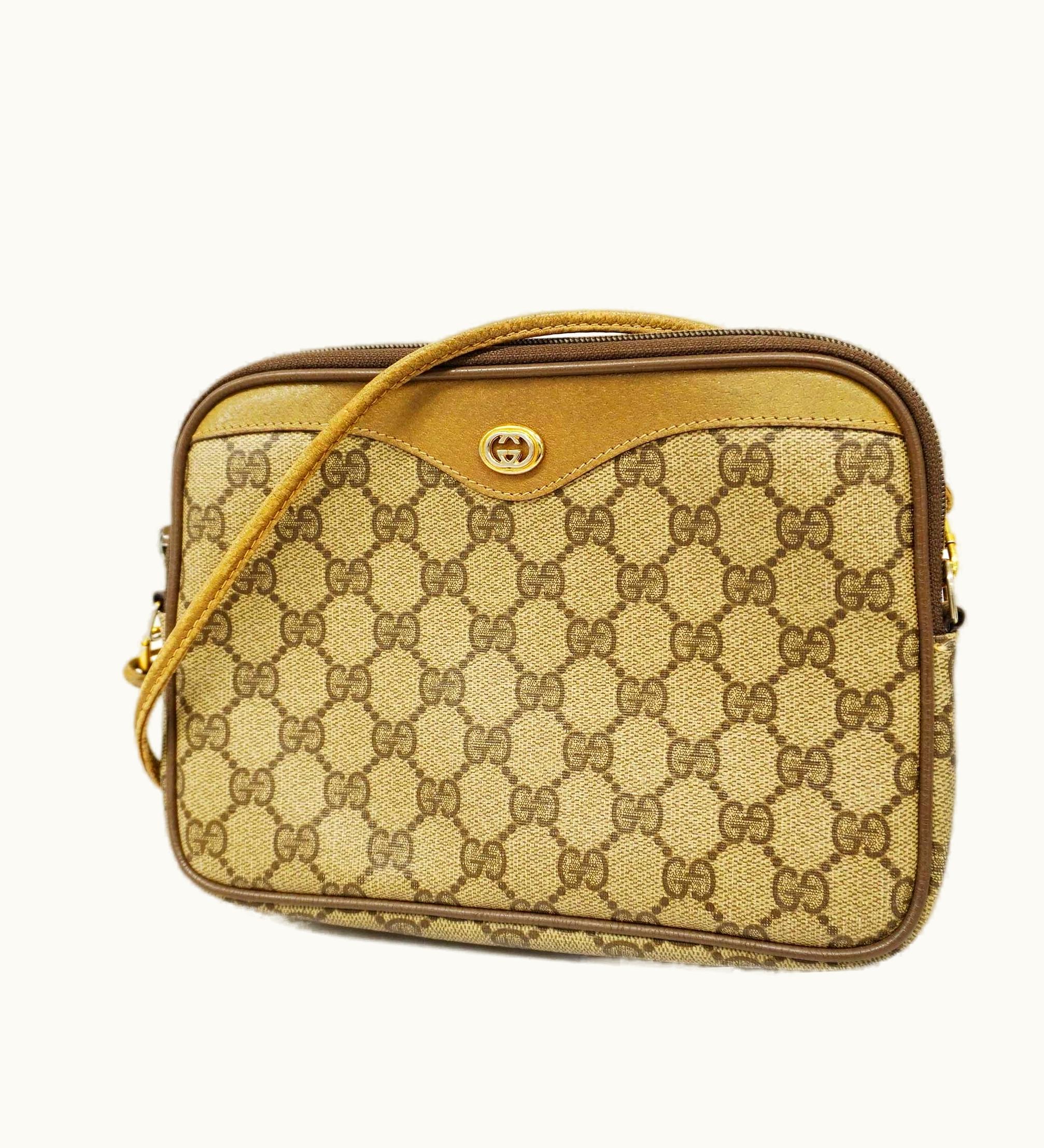Gucci Shoulder Bag 97 02 068 Women's GG Supreme, Leather Beige