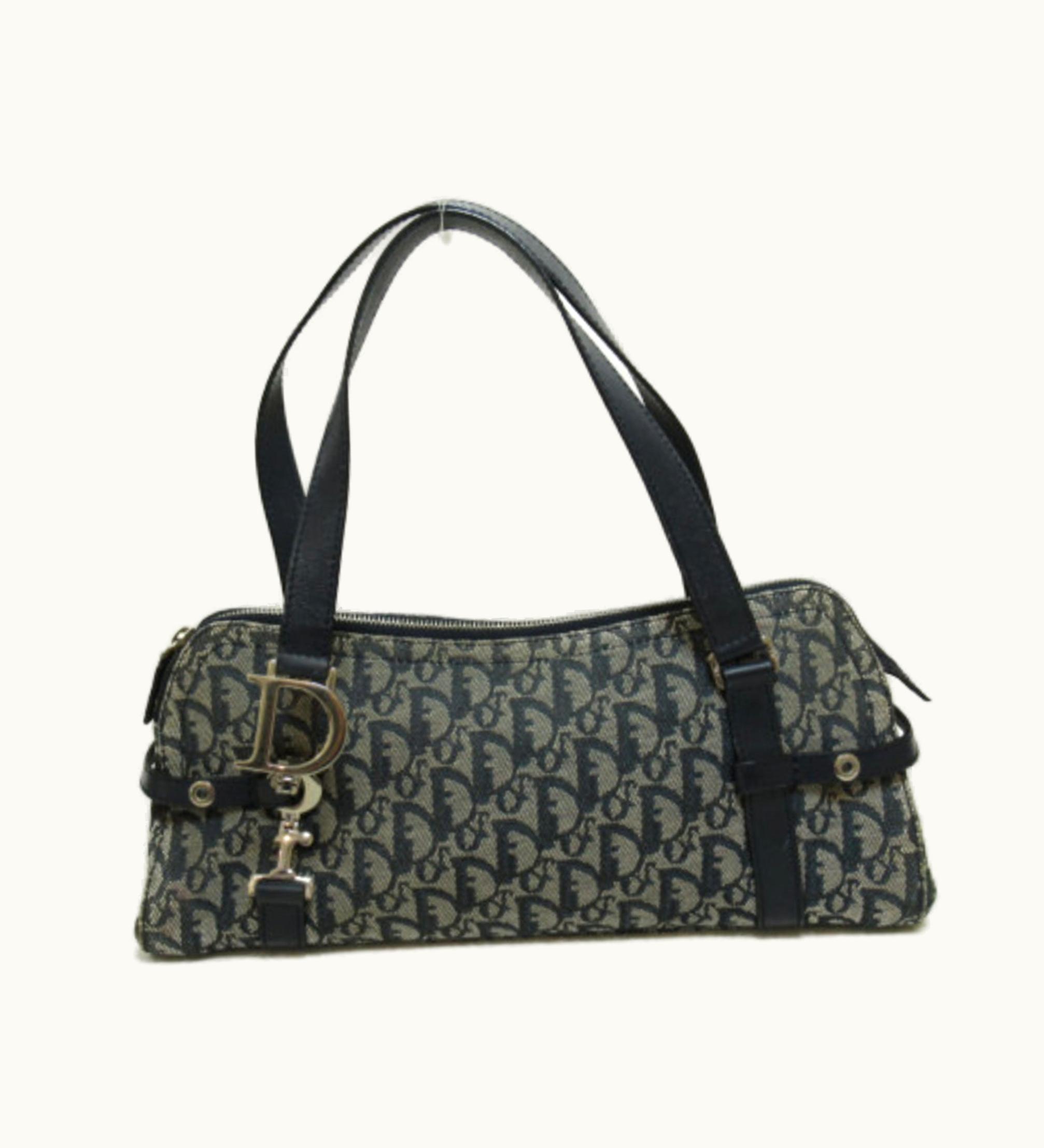 Dior Trotter Handbag Navy Khaki Canvas