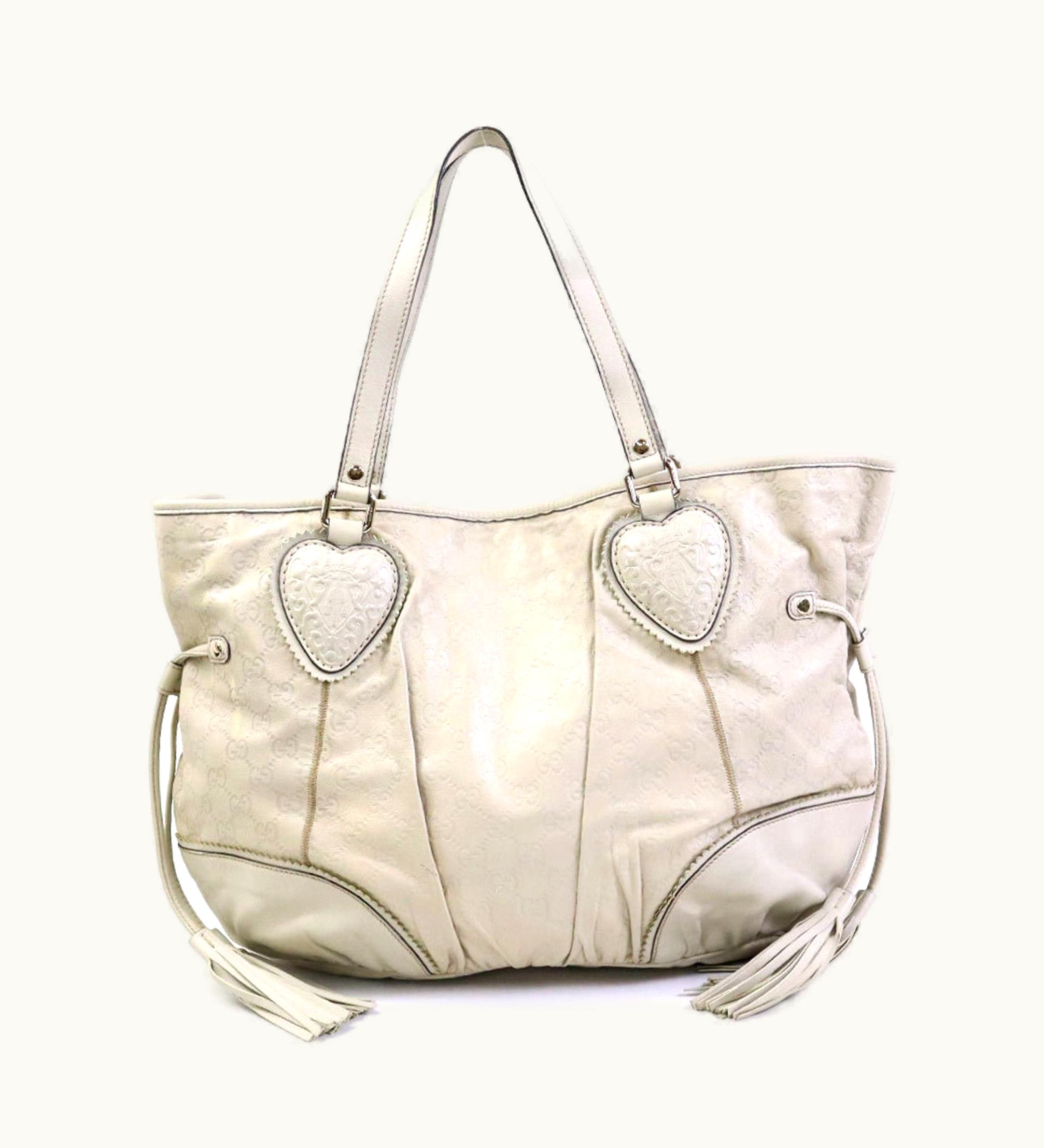 Gucci Tote Bag Sima Leather Light Gray Ladies 211954