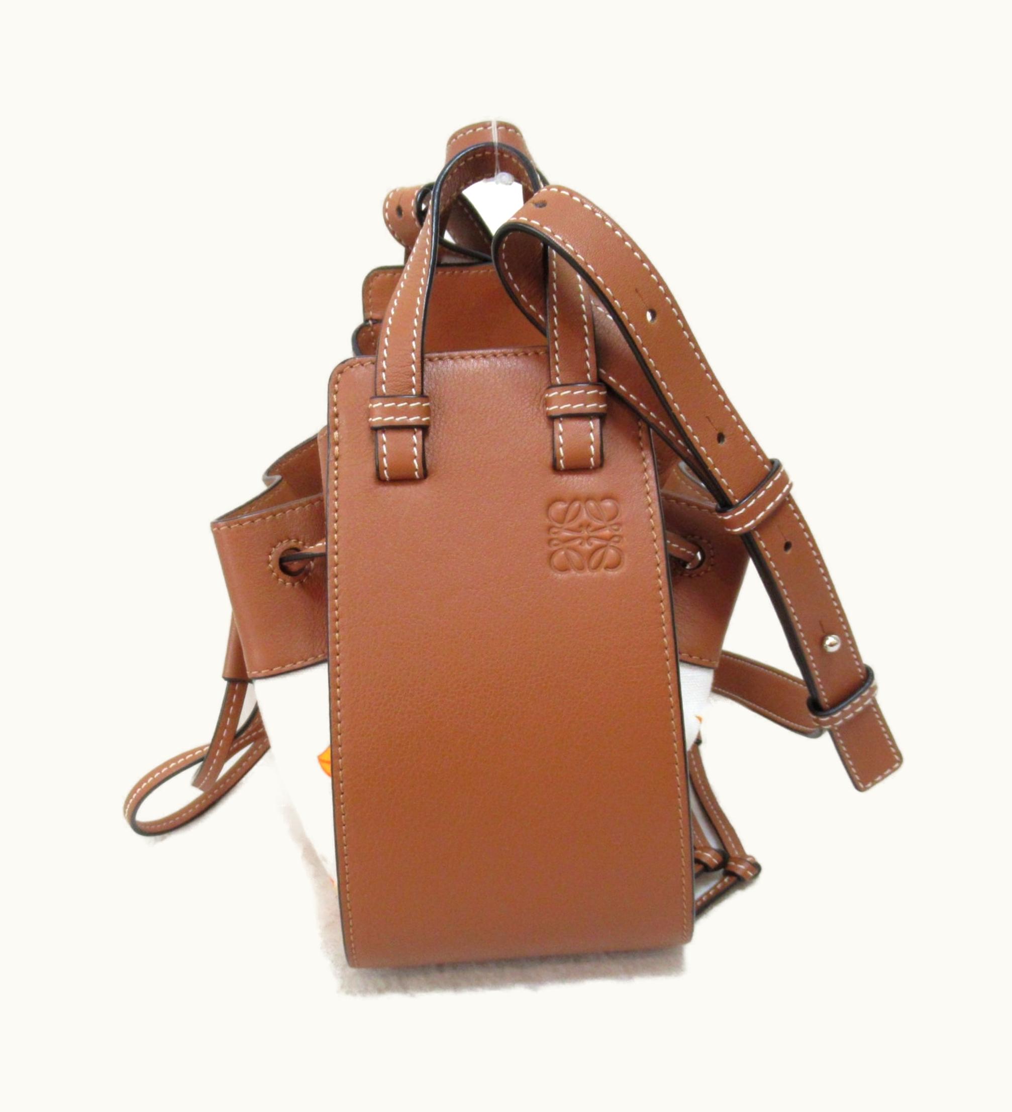 Loewe Paula's Ibiza Hammock 2Wayshoulder Bag White Brown Canvas