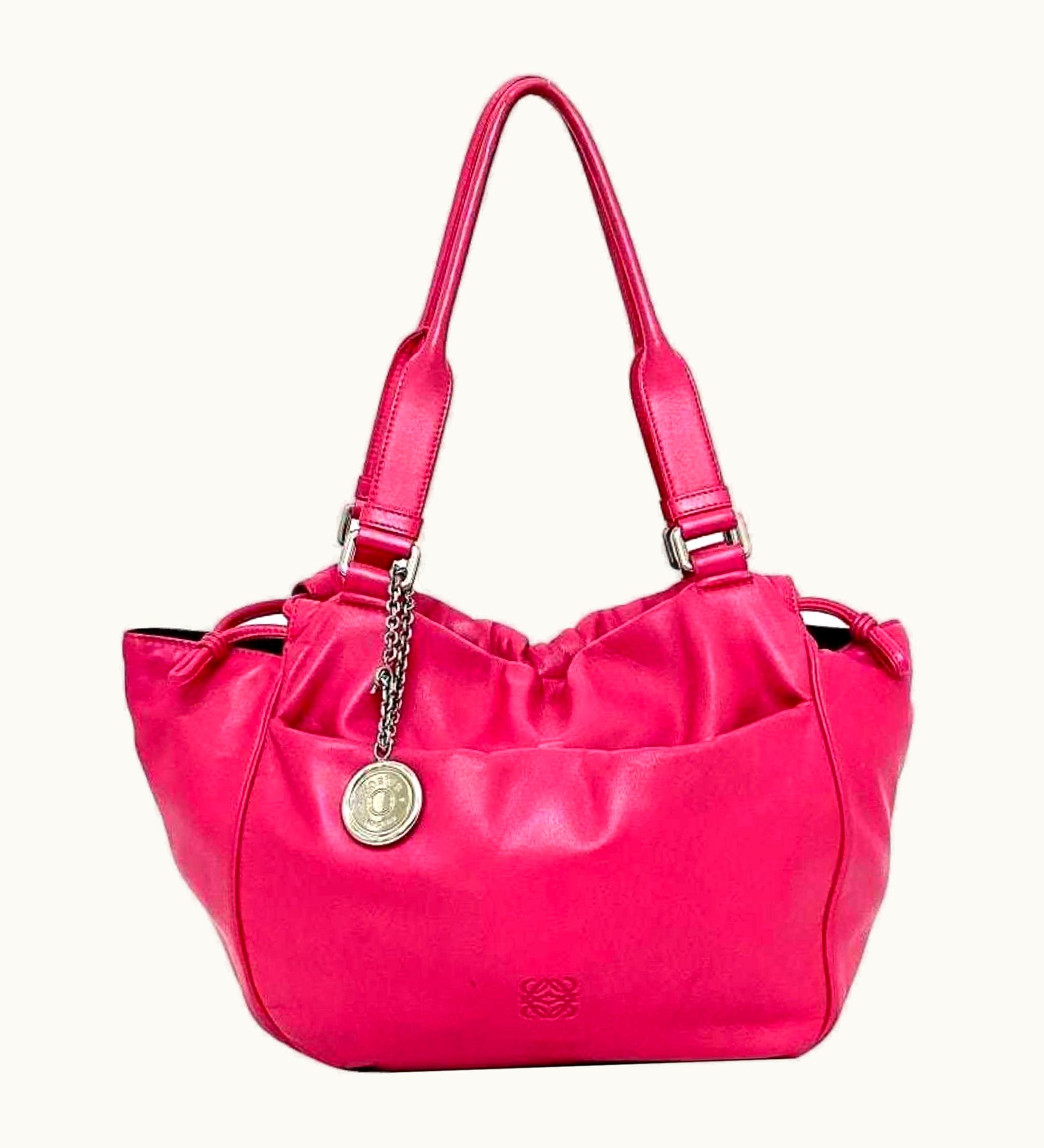 Loewe Tote Bag Pink Anagram Leather Nappa