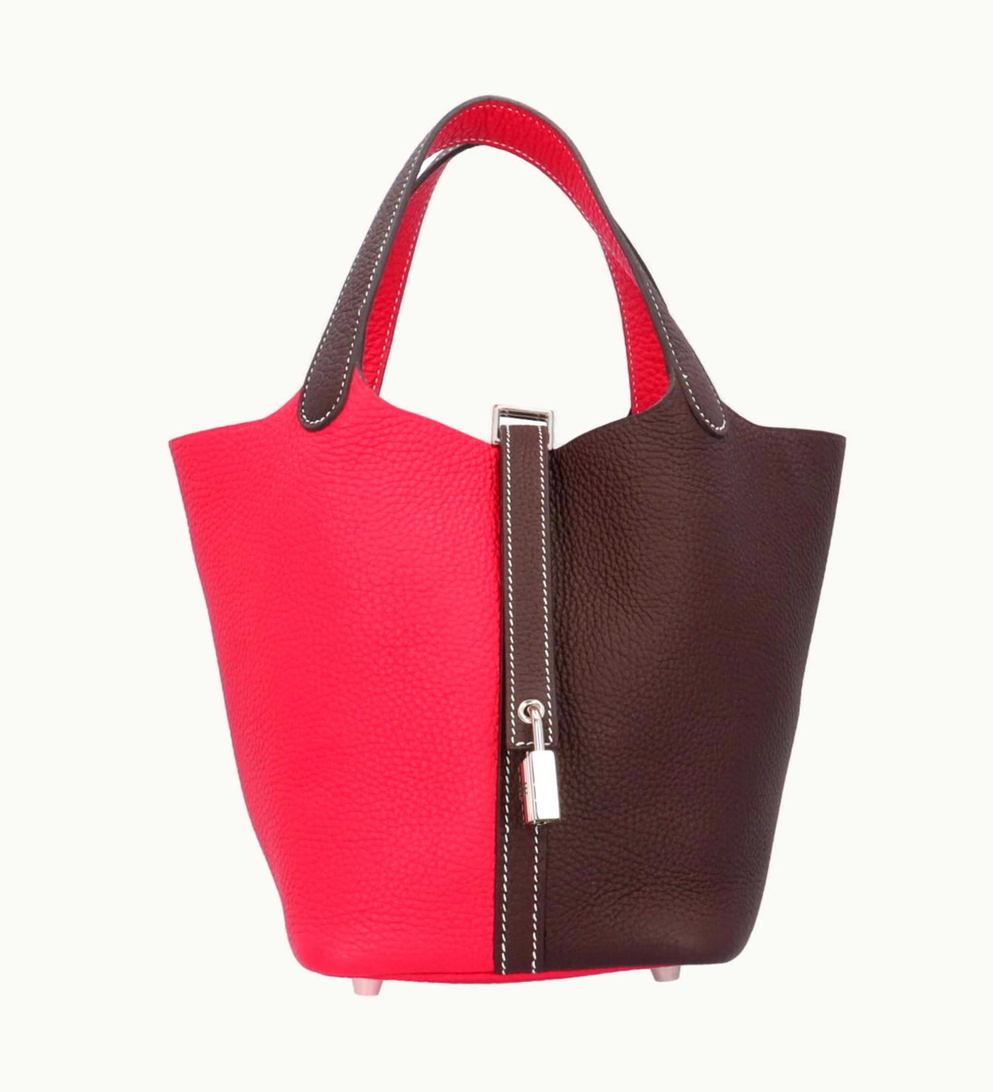Hermès Picotin Lock PM Handbag Taurillon Clemence Brown Women's