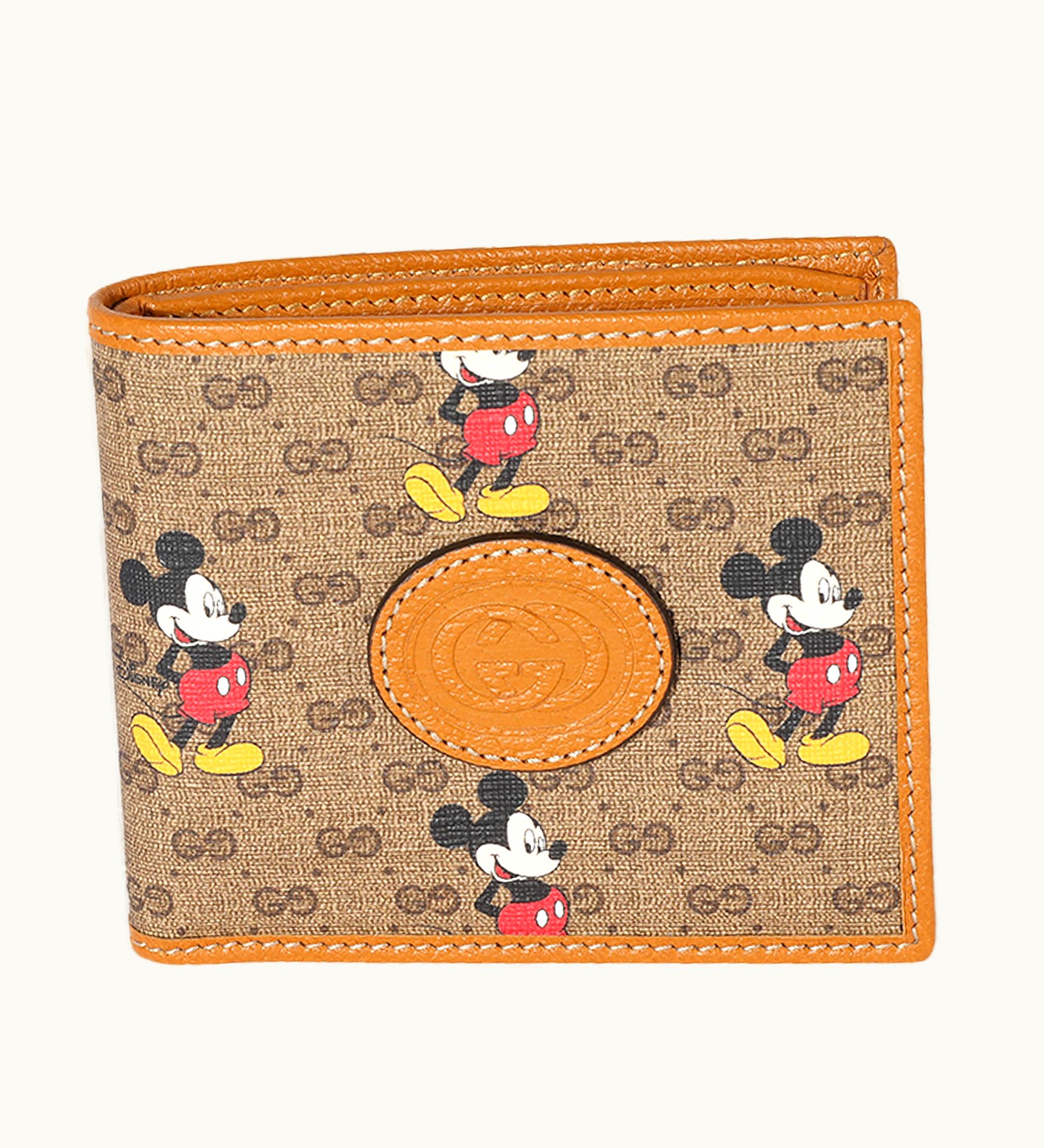 Gucci X Disney Vintage GG Supreme Mickey Mouse Bifold Wallet