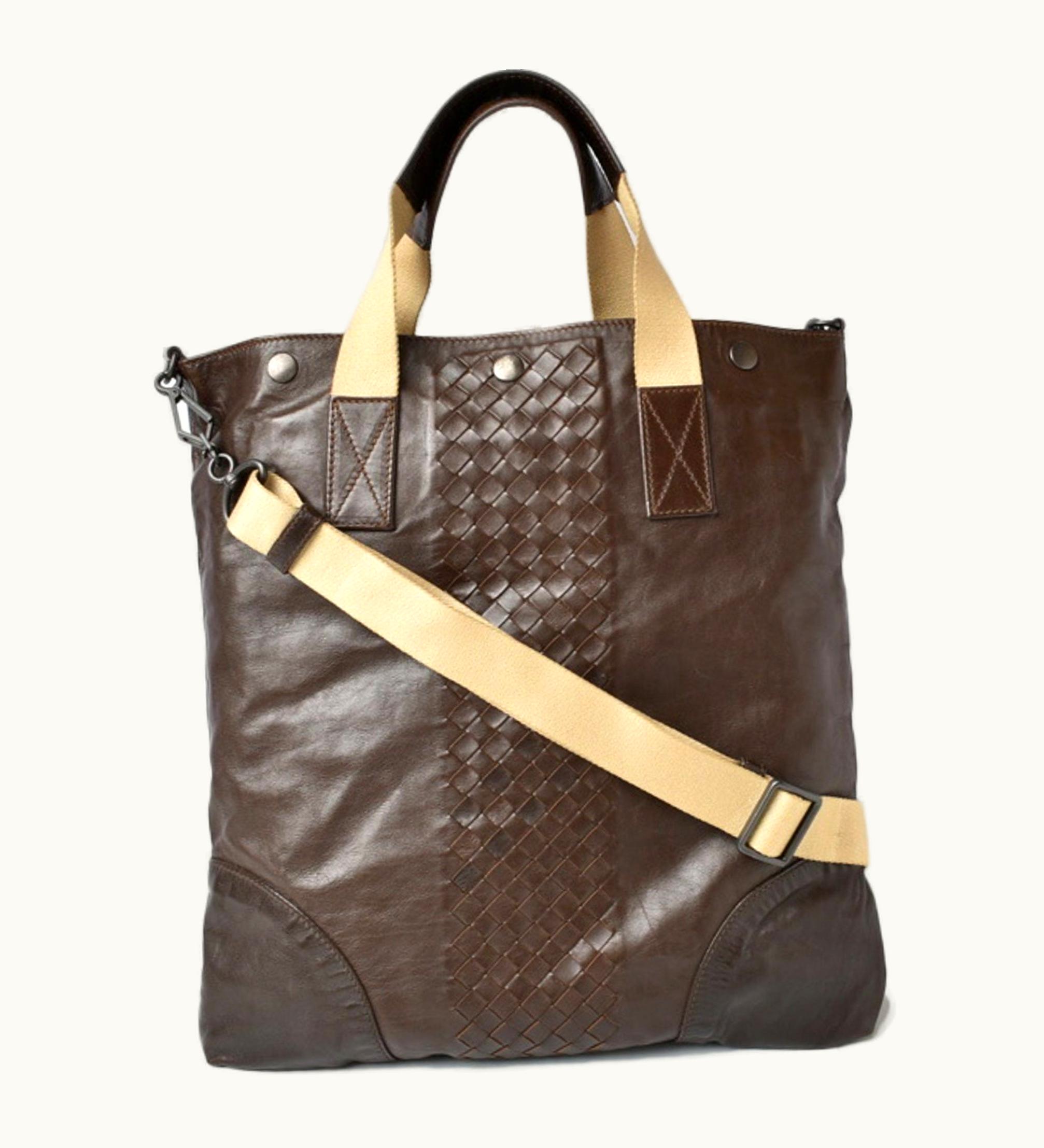 Bottega Veneta M2203-04-Bv Leather Shoulder Bag, Tote Bag Dark Brown