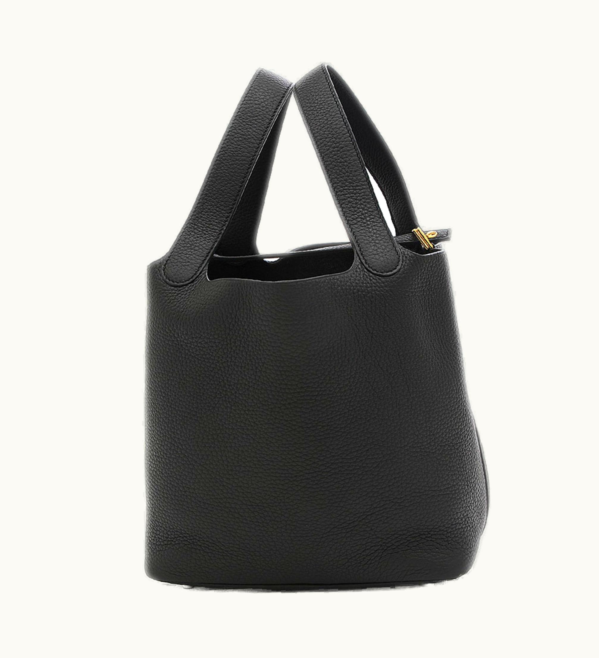 Hermès Picotin Lock MM 22 Handbag Taurillon Black Gold Metal Fittings U Stamp