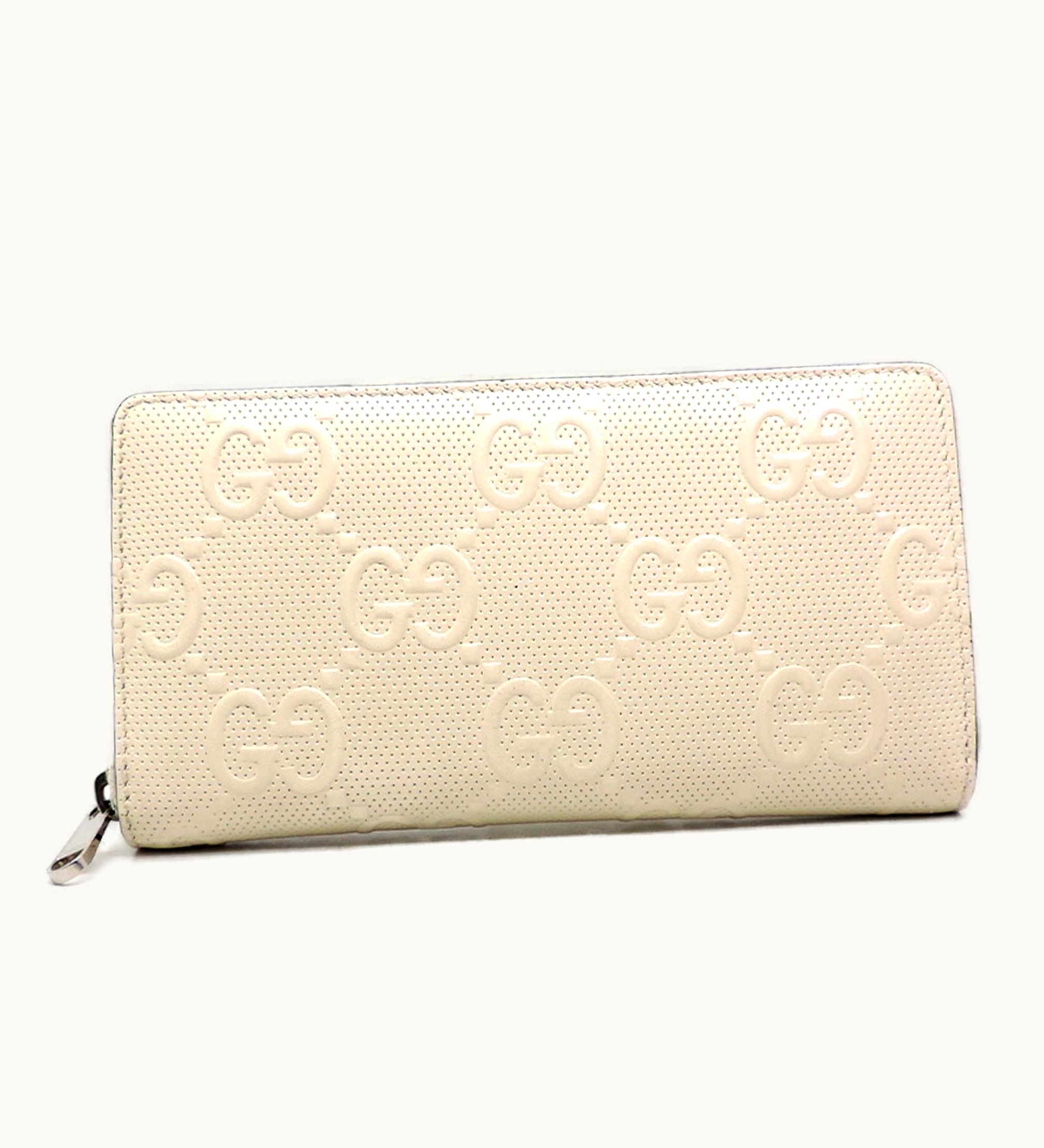 Gucci GG Embossed Women's/Men's Long Wallet 625558 Leather White