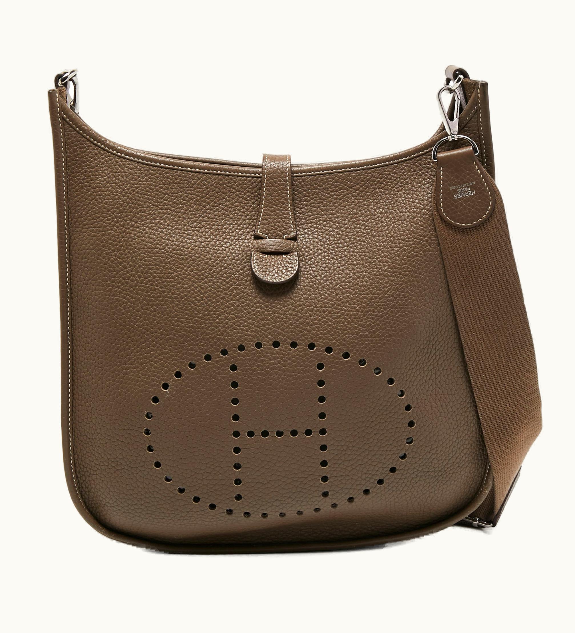 Hermès Taupe Clemence Leather Evelyne III GM Bag