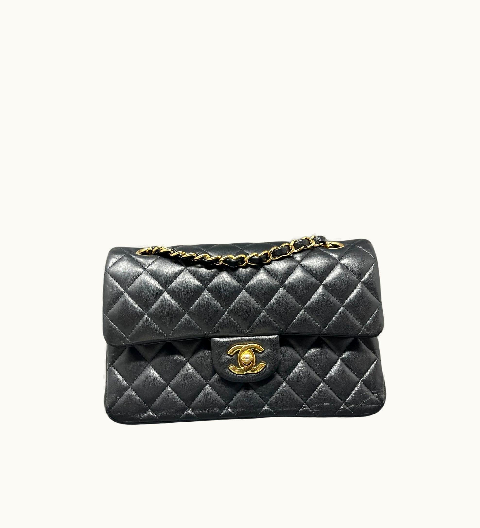 Chanel Chanel Classic Double Flap Bag Quilted Lambskin Small - Black