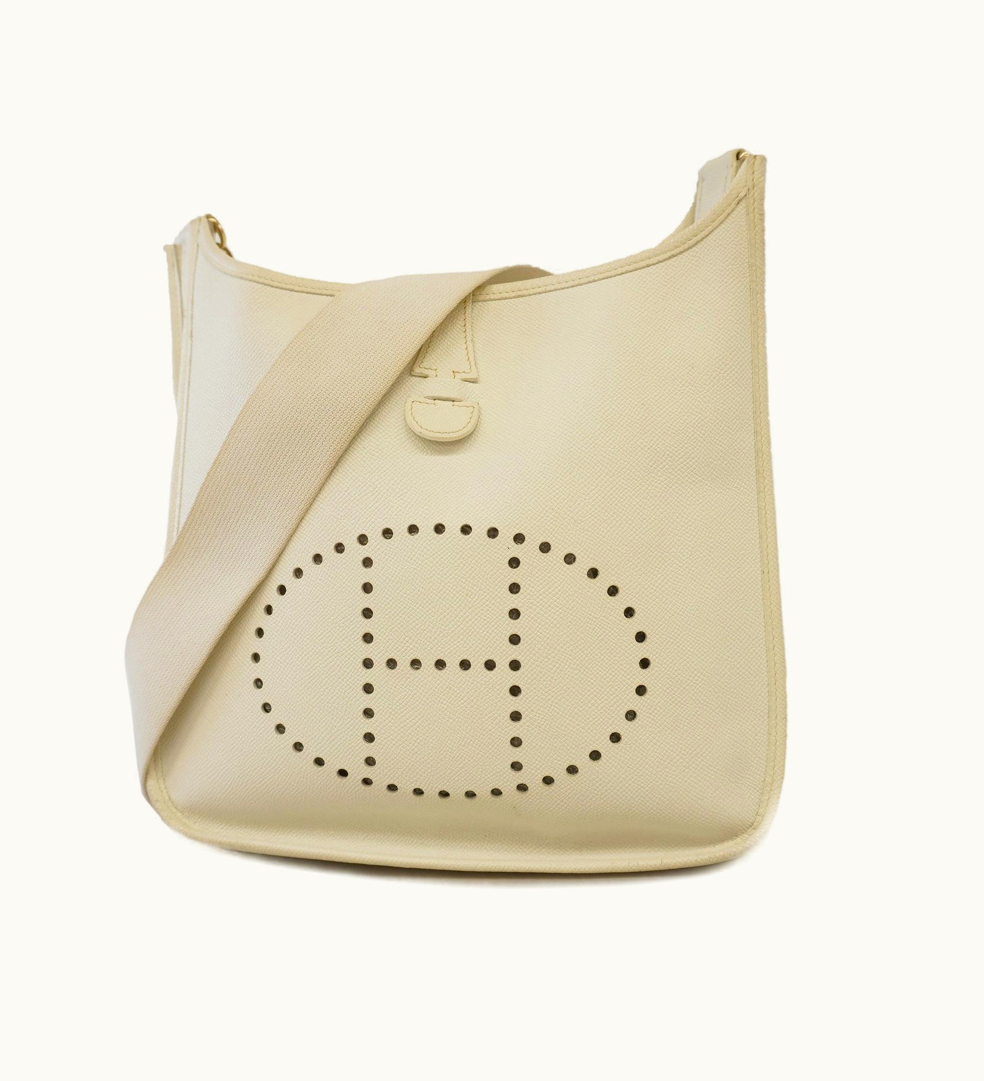 Hermès Evelyne Evelyne 1 K Stamp Vo Epson Women's Shoulder Bag White