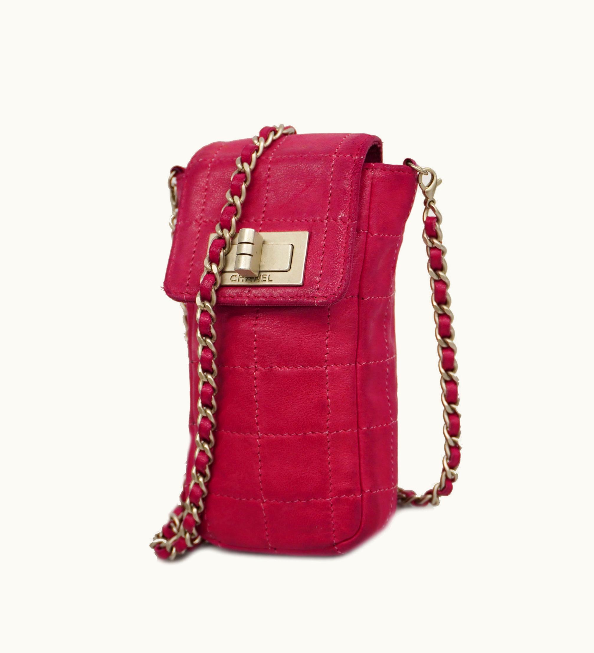 Chanel 2.55 2.55/Choco Bar Chain Shoulder Women's Leather Shoulder Bag Pink