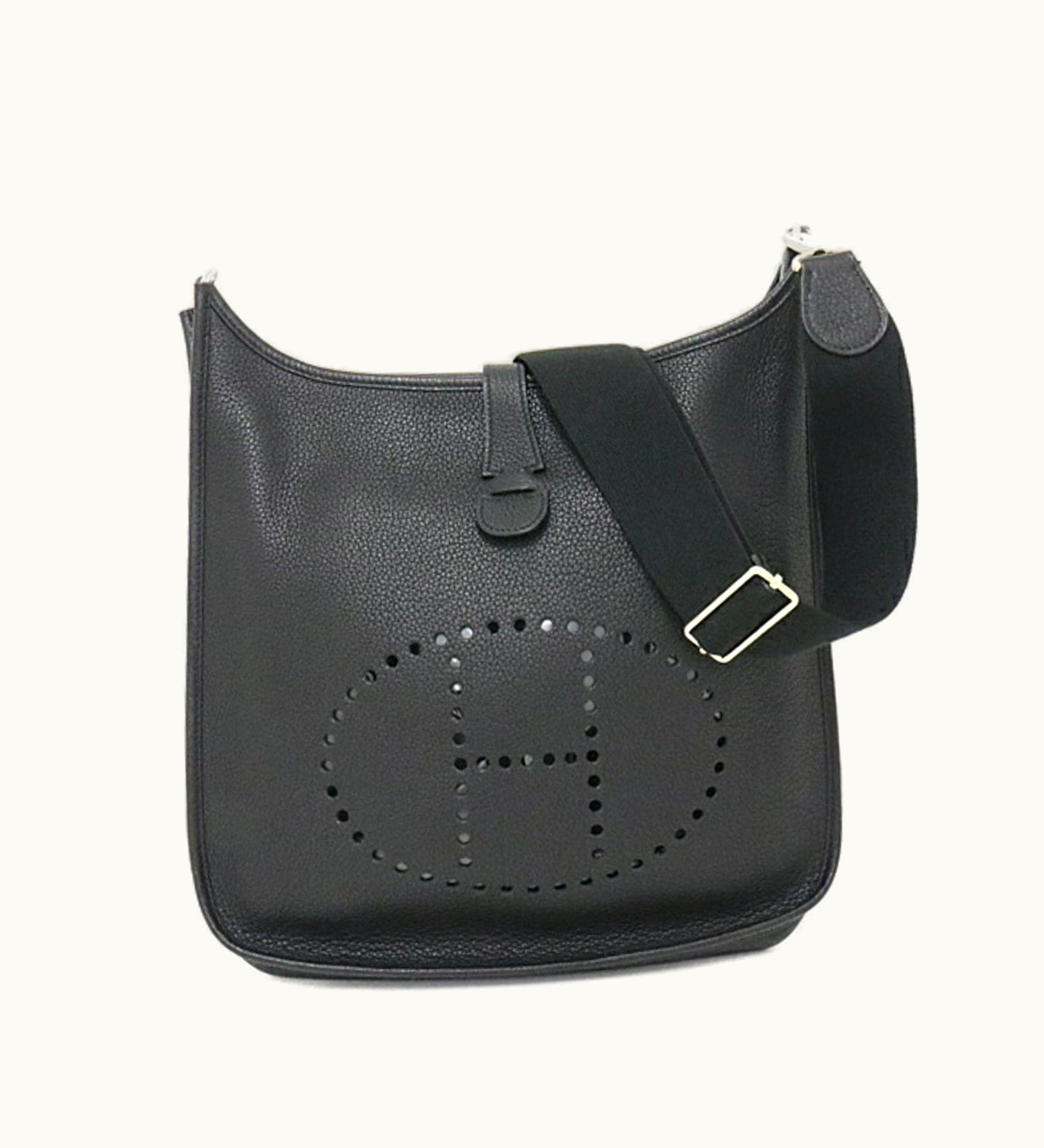 Hermès Evelyne Evelyne 3 GM Men, Women Taurillon Clemence Leather Bag Black
