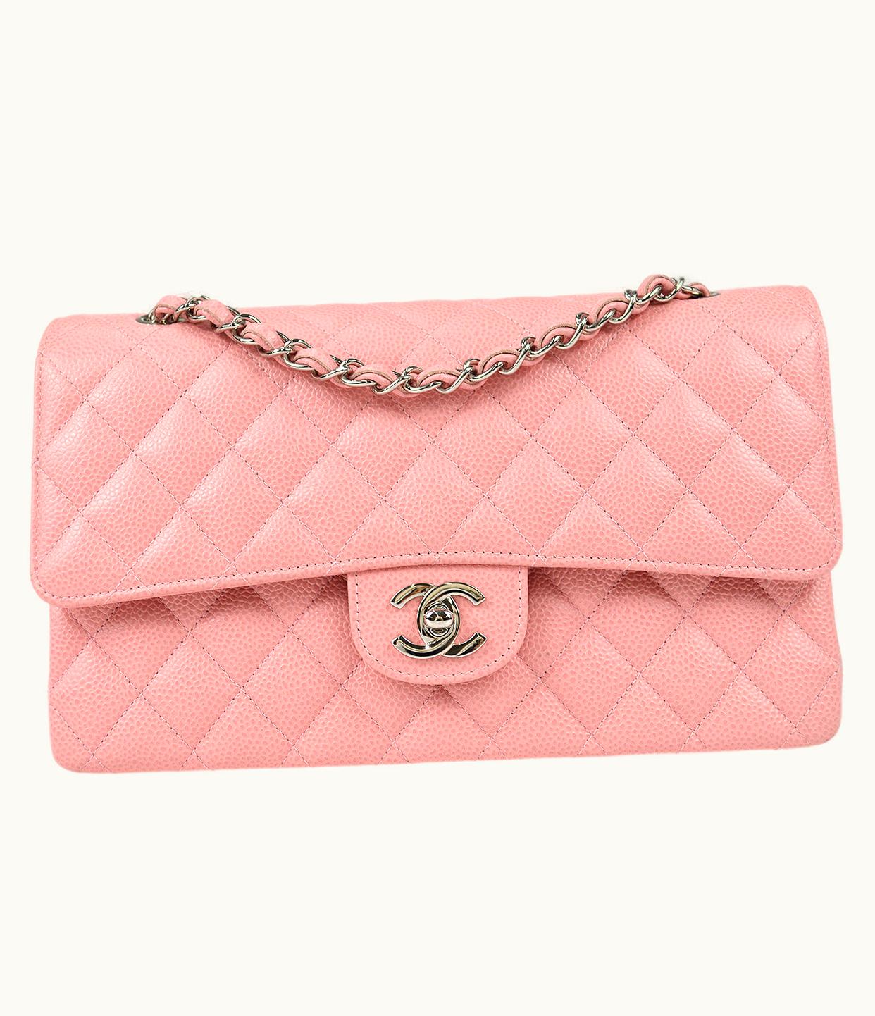Chanel * 2004-2005 Classic Double Flap Medium Shw Pink Caviar 88214