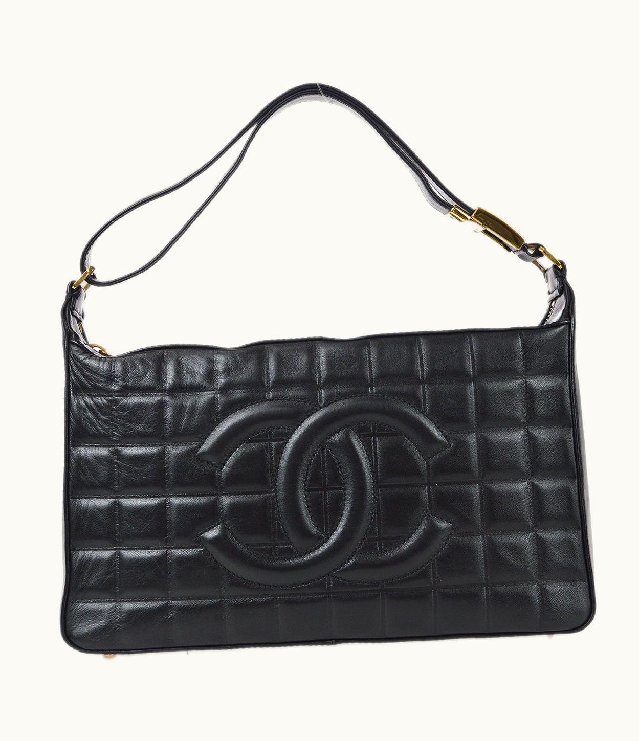 Chanel Choco Bar Shoulder Bag Black Lambskin 78152