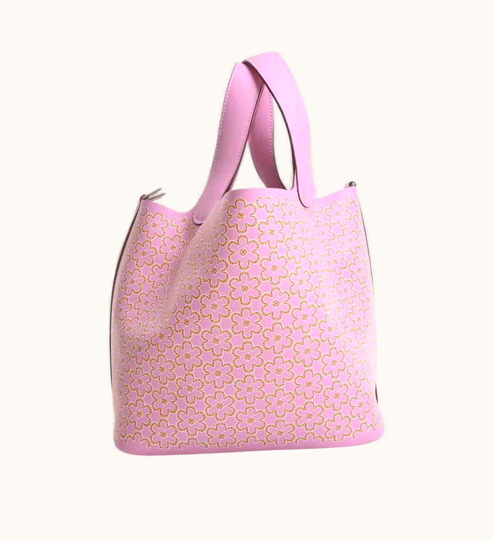 Hermès Swift Picotin Lock PM Lucky Daisy Handbag Pink
