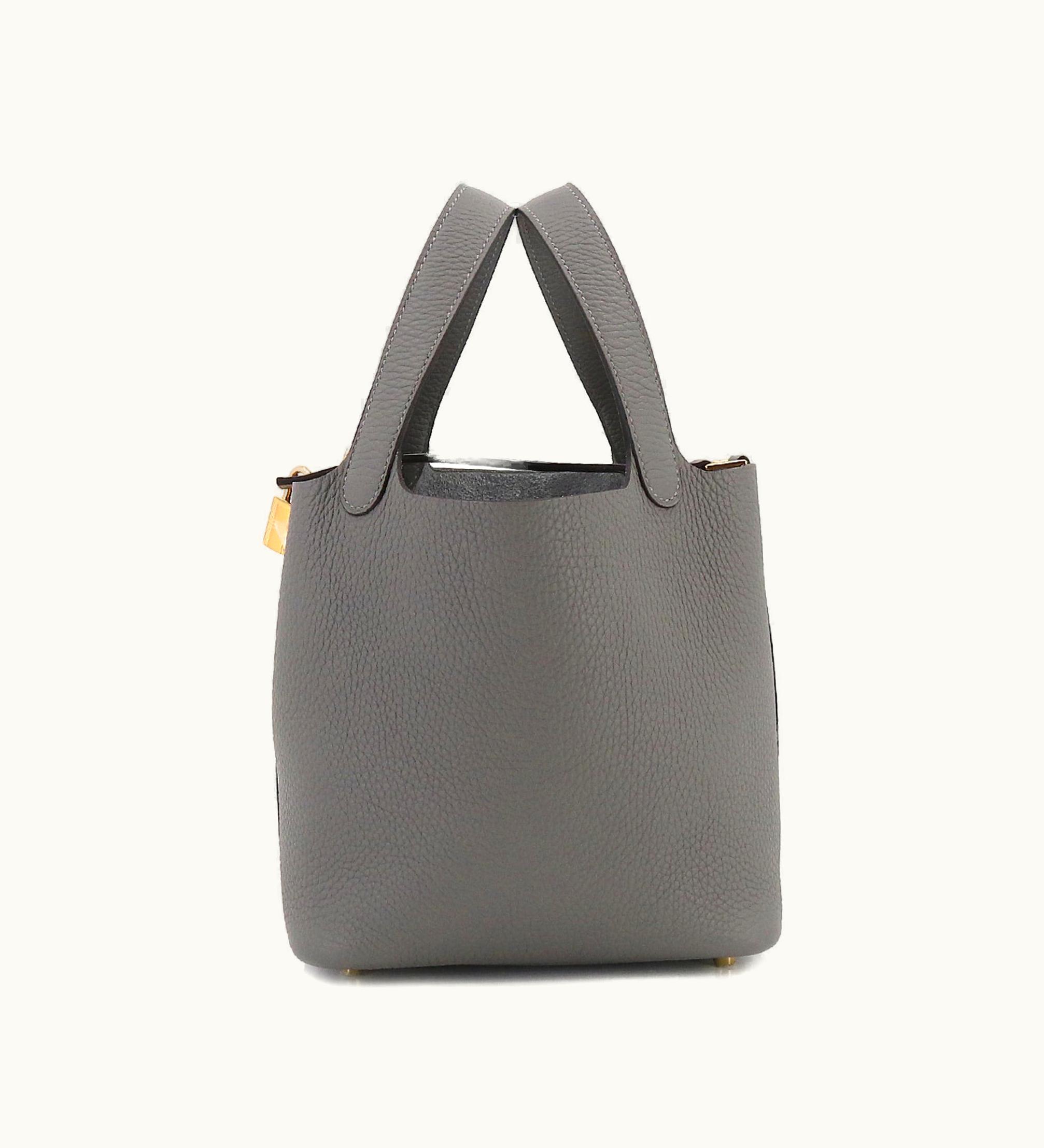 Hermès Picotin Lock PM Hand Bag Taurillon Clemence Grimeyer B Engraved Gold Metal Fittings