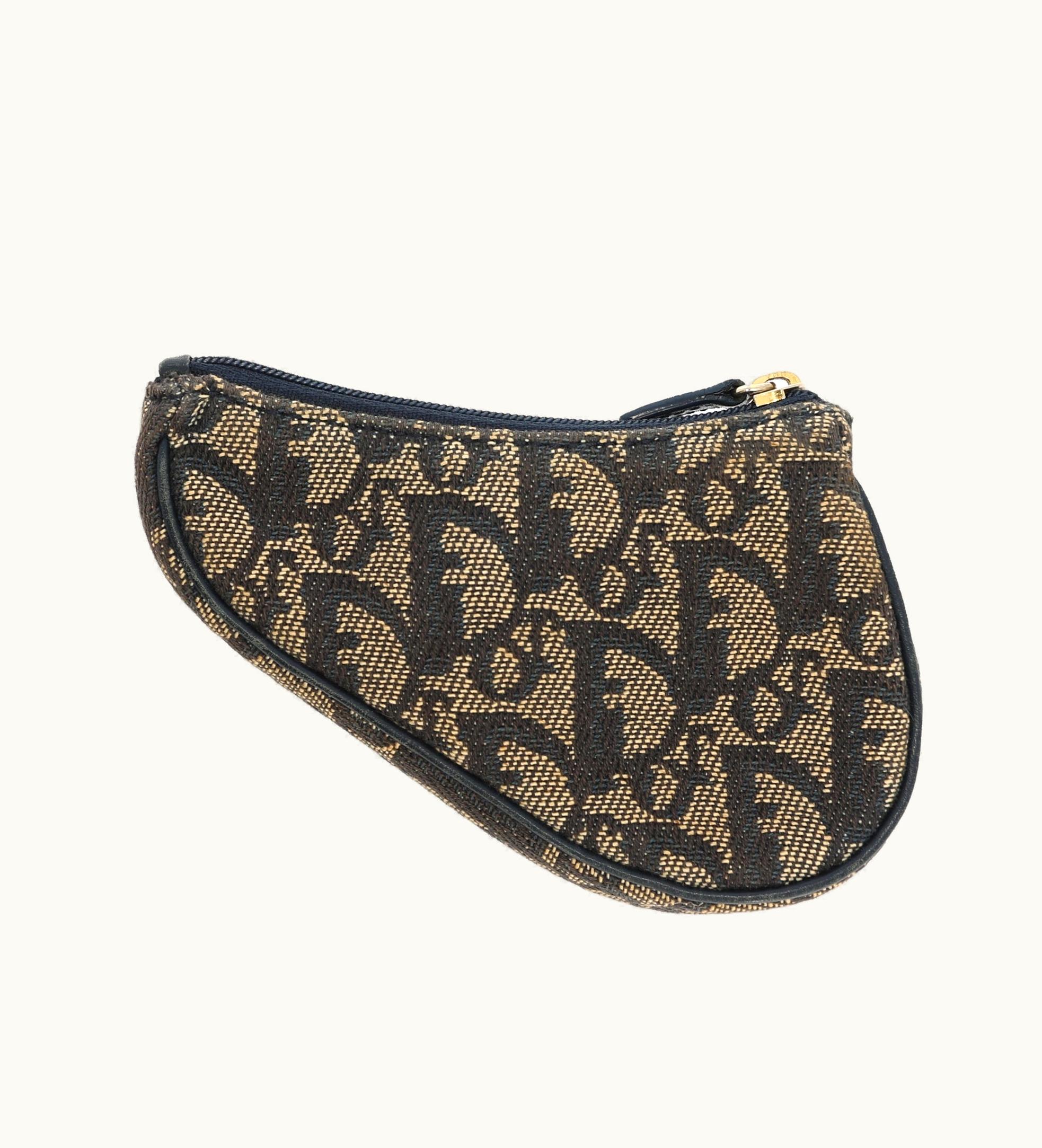 Dior Christian Dior Little Pouch In Blue Fabric