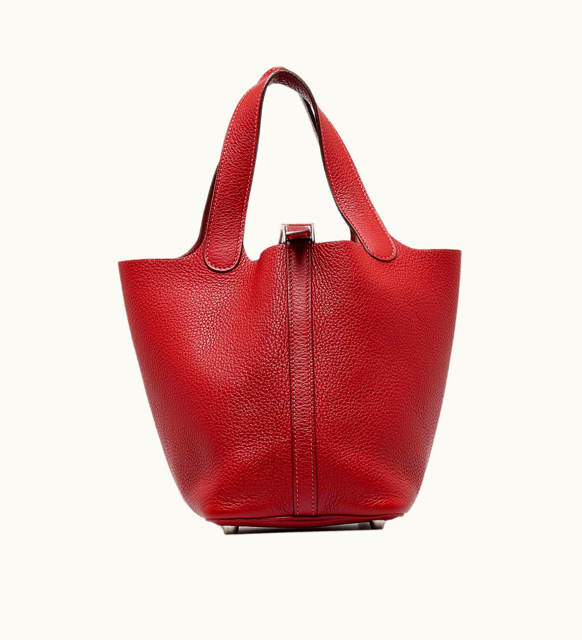 HERMES Clemence Picotin Lock 18 Handbag Luxe Tote Black