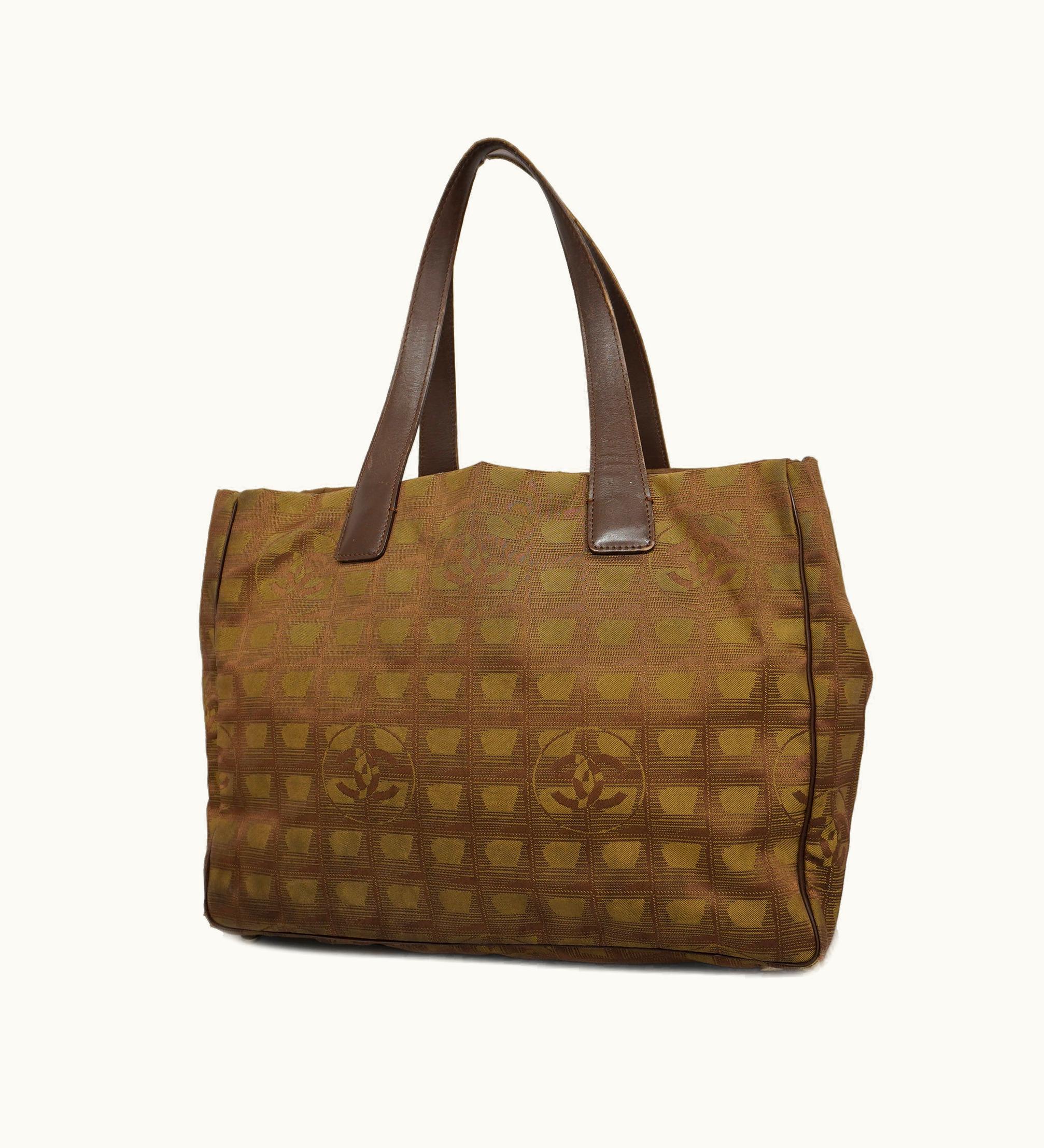 Chanel New Travel Line Tote Bag Women's Nylon Tote Bag Khaki