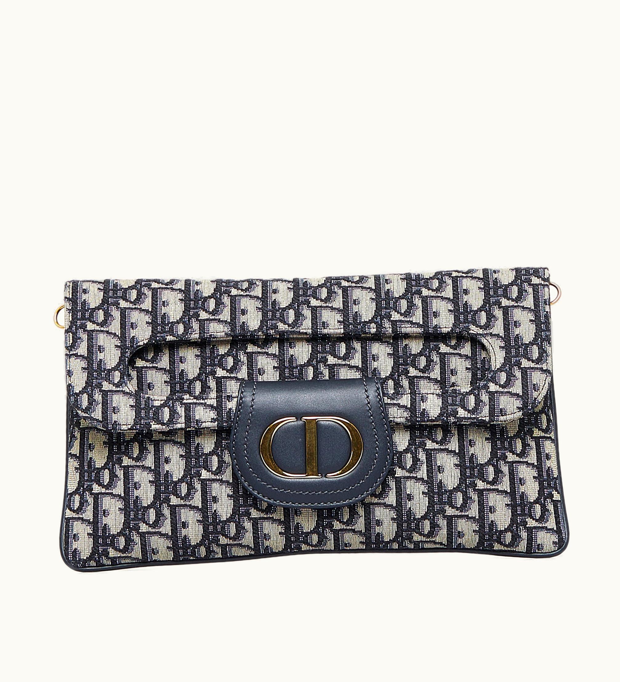 Dior Diormedium Oblique Double Clutch Crossbody Bag