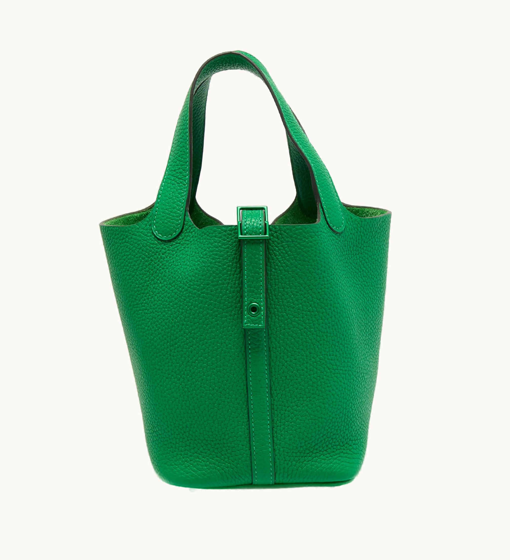 Hermès So Green Bambou Clemence Leather Picotin Lock 18 Bag