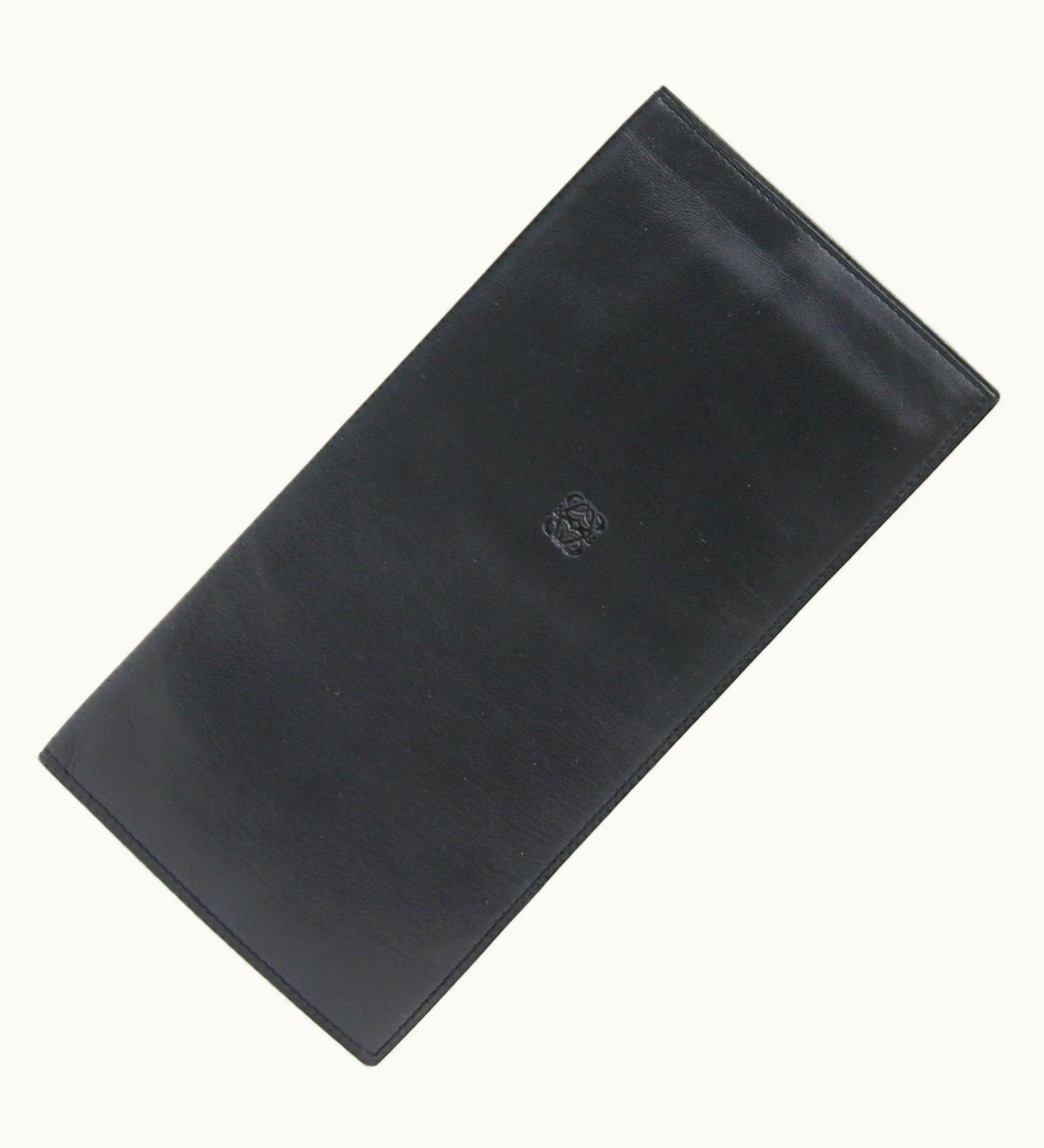 Loewe Folio Long Wallet Anagram Black Sheepskin Men's