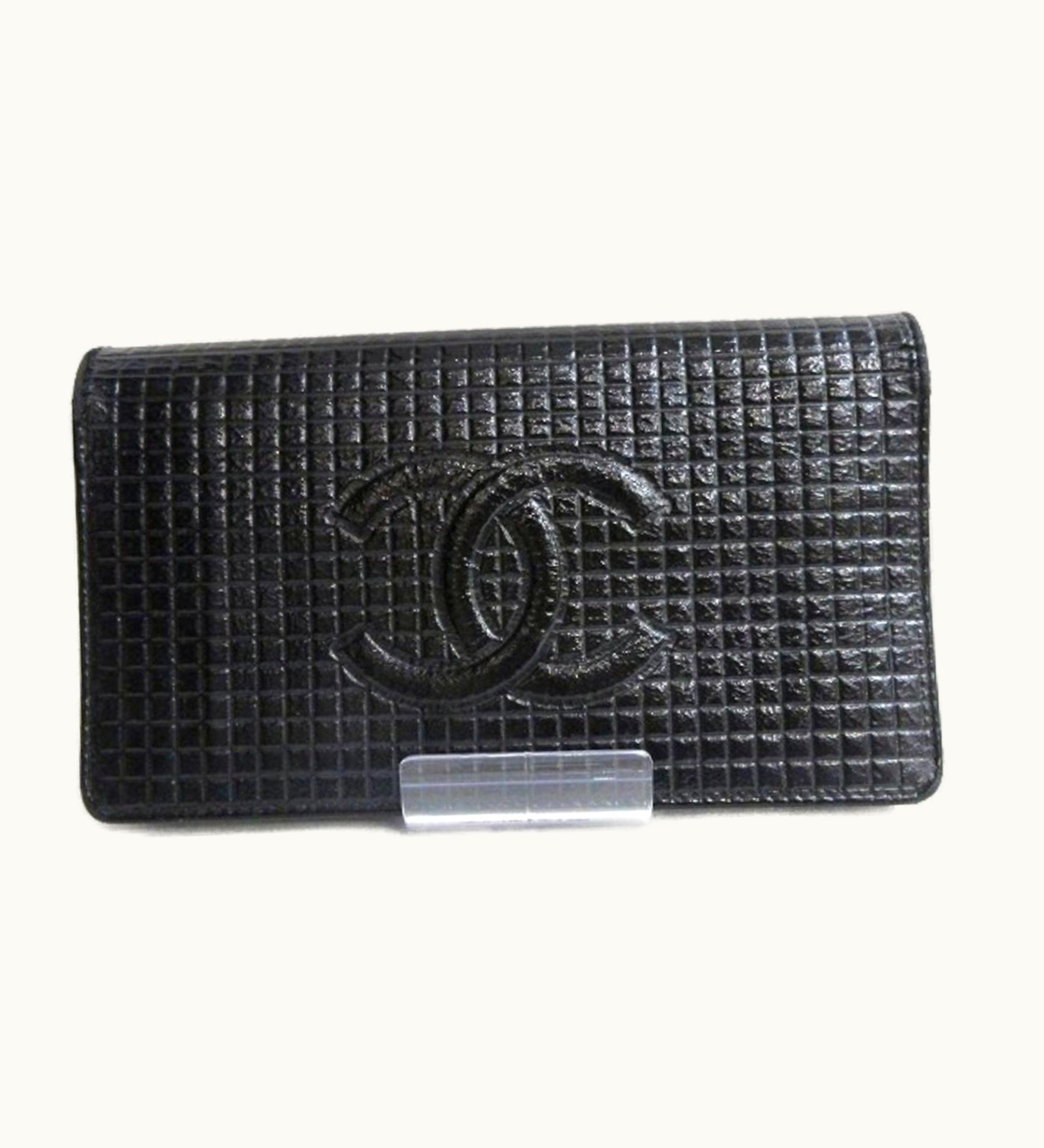 Chanel Micro Chocolate Bar Coco Mark Long Wallet 2 Fold Women's