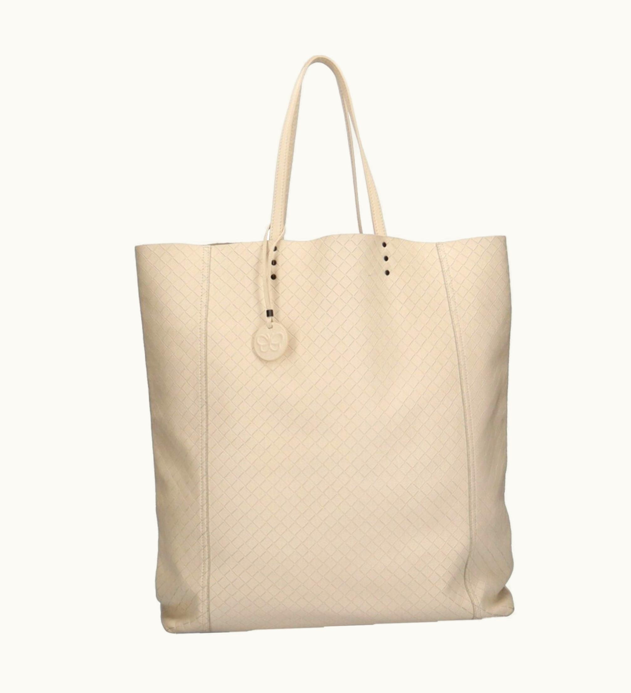 Bottega Veneta Bottegaveneta Intreccio Mirage Tote Bag Leather Ivory Women's