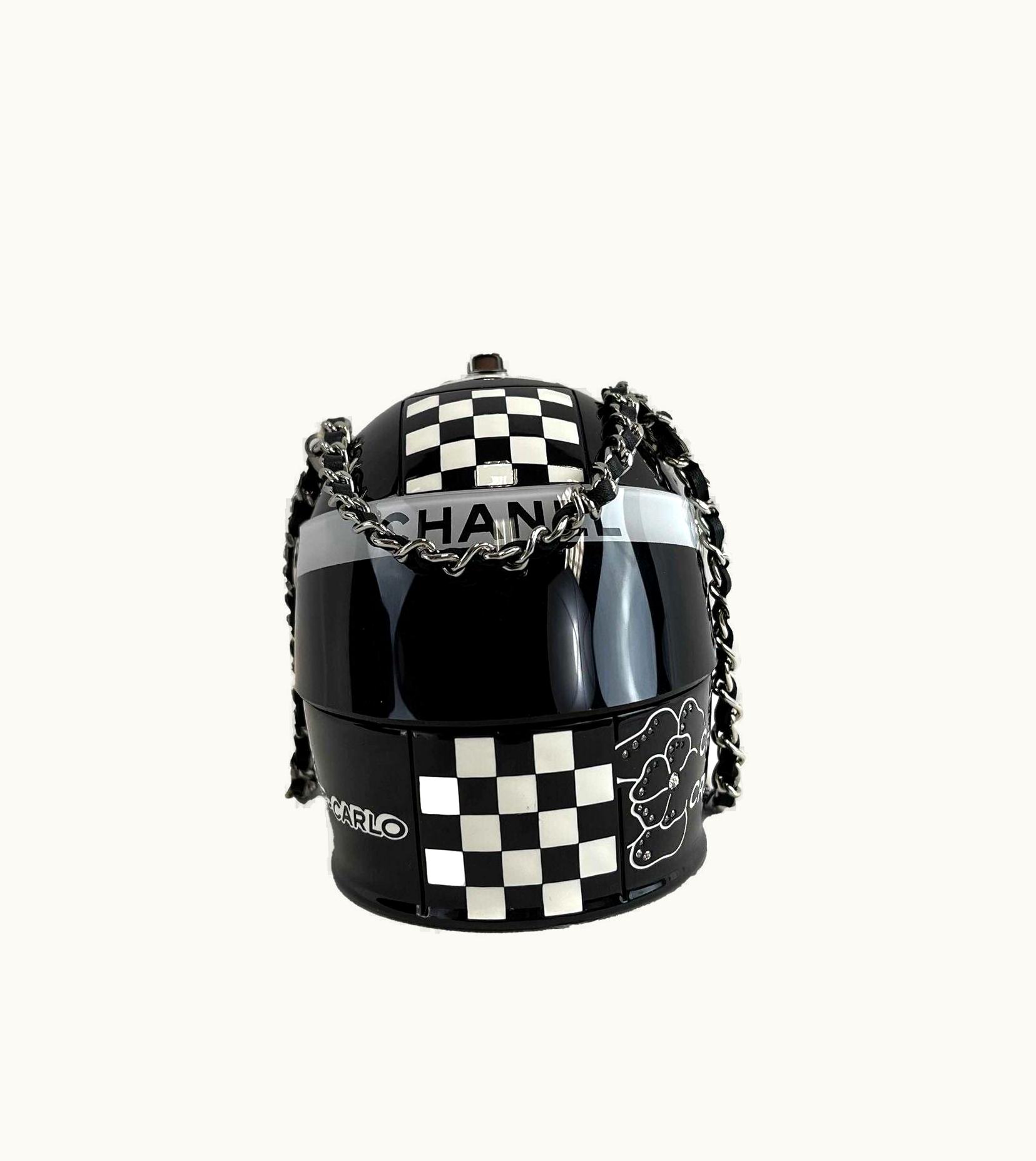Chanel - Helmet Bag Minauderie Chain Bag Black / White Resin Brand Ne