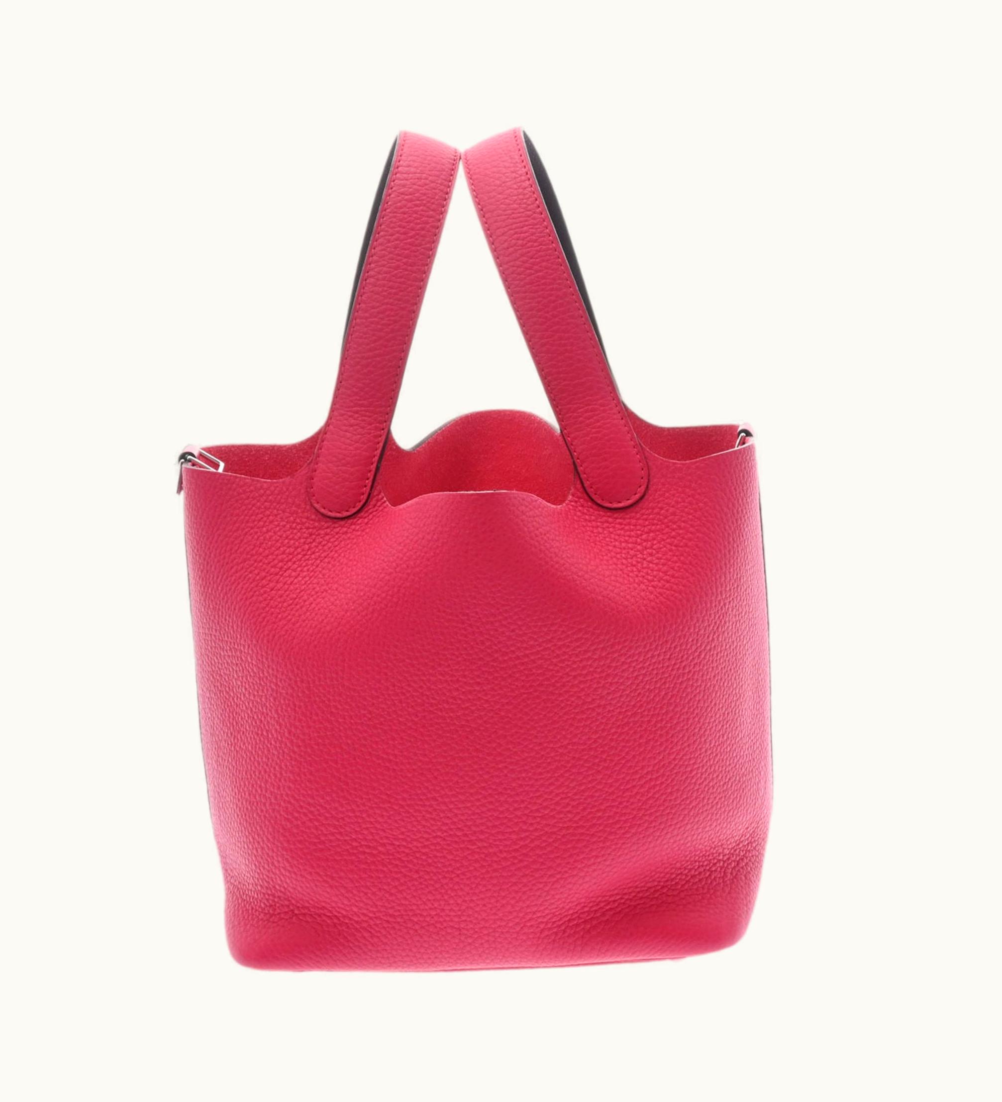 Hermès Picotin Lock MM Eclat Framboise Rouge Serie Z Engraved [Around 2021] Women's Taurillon Clemence Handbag