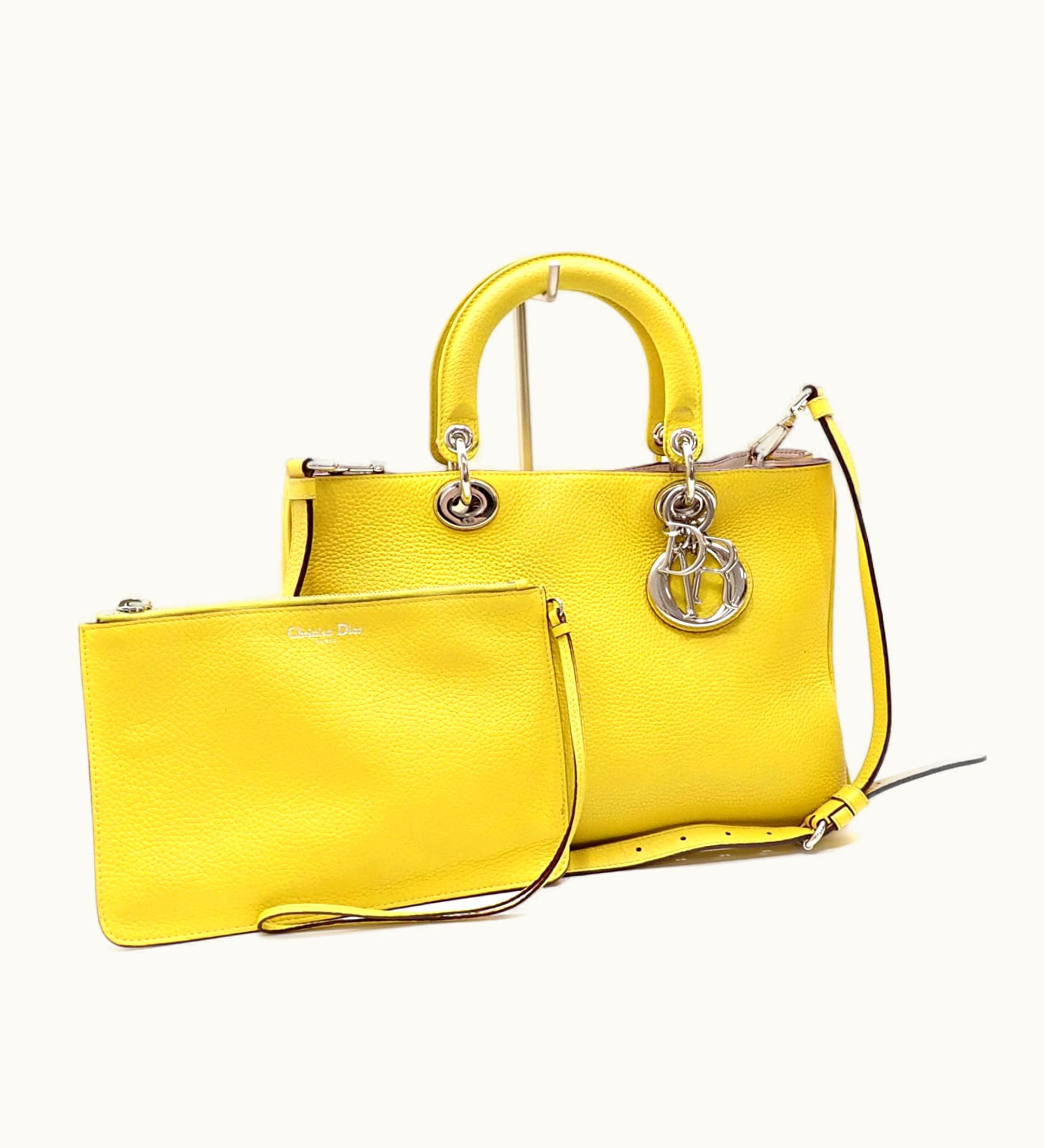 Dior Christian Dior Handbag Diorissimo Women's Yellow Leather 09-Ma-0195