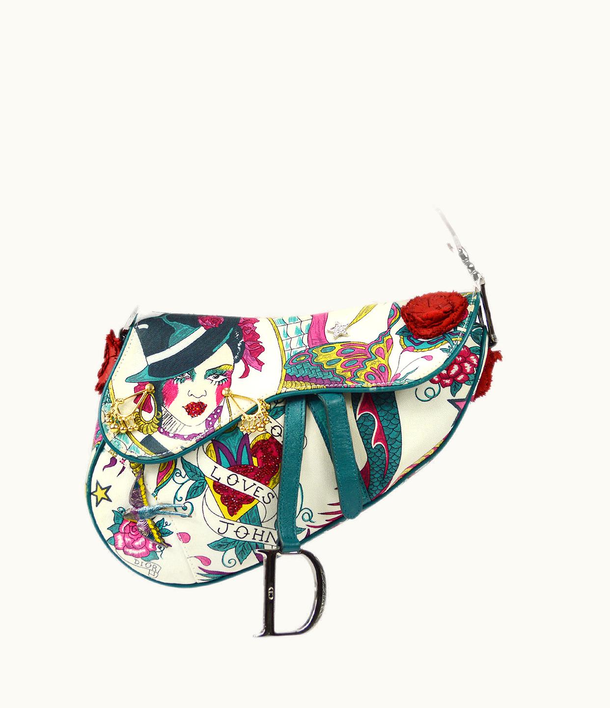 Dior Dior Christian Dior * Loves John Saddle Handbag Multicolor 67312