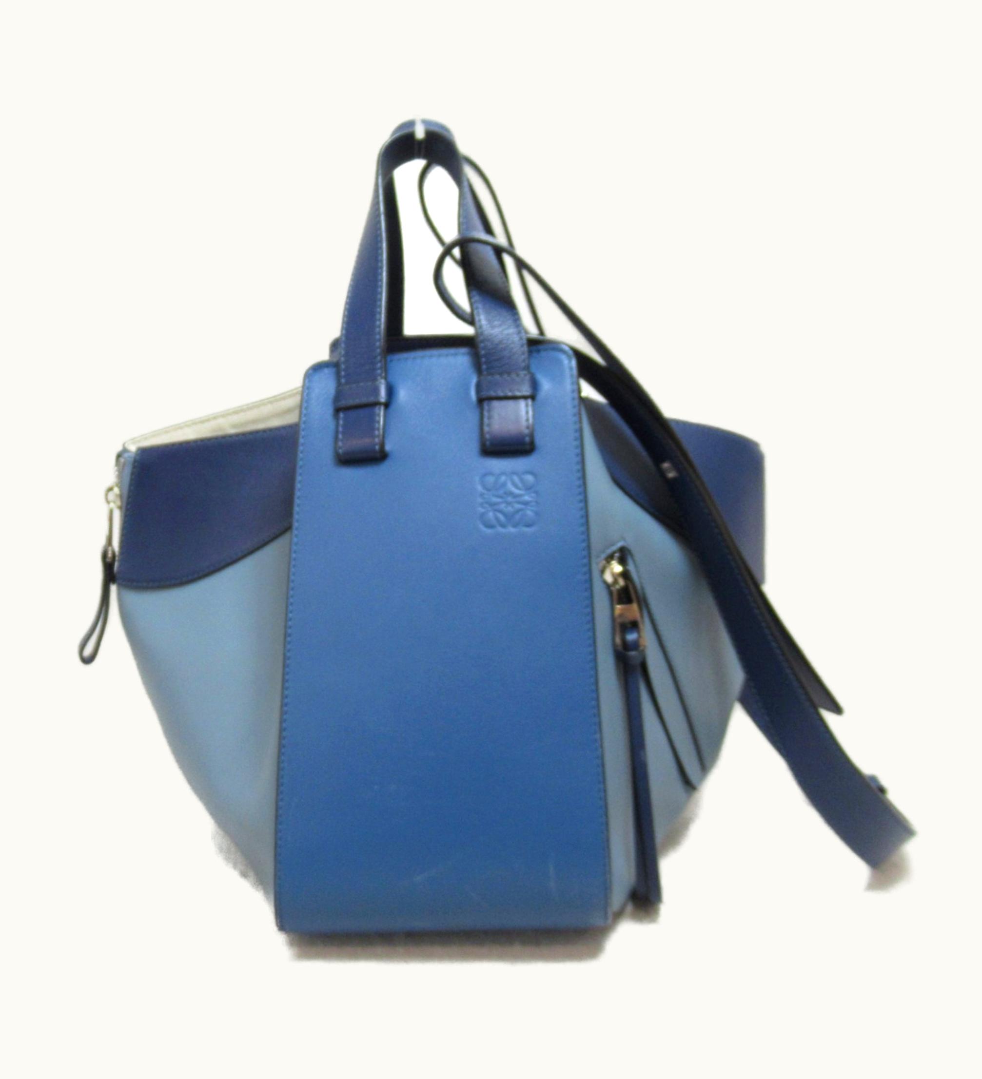 Loewe Loewe Hammock Small Bag Blue Leather