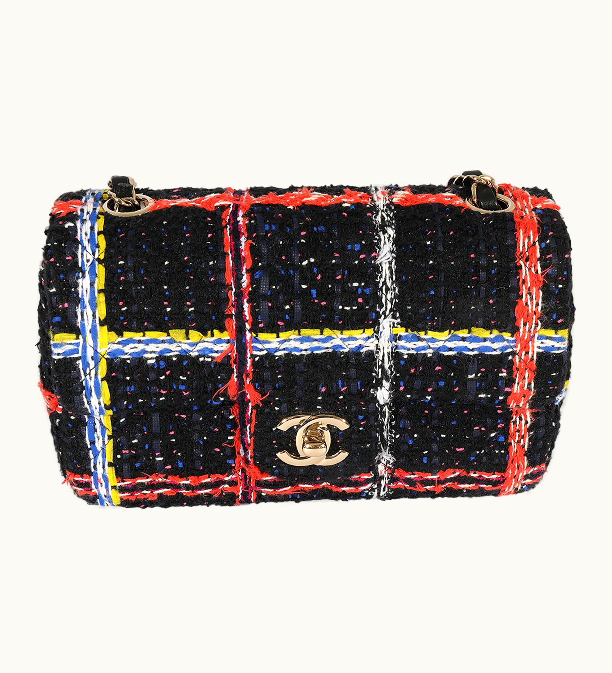 Chanel Chanel Classic Flap Mini Tweed Crossbody Bag Multicolor