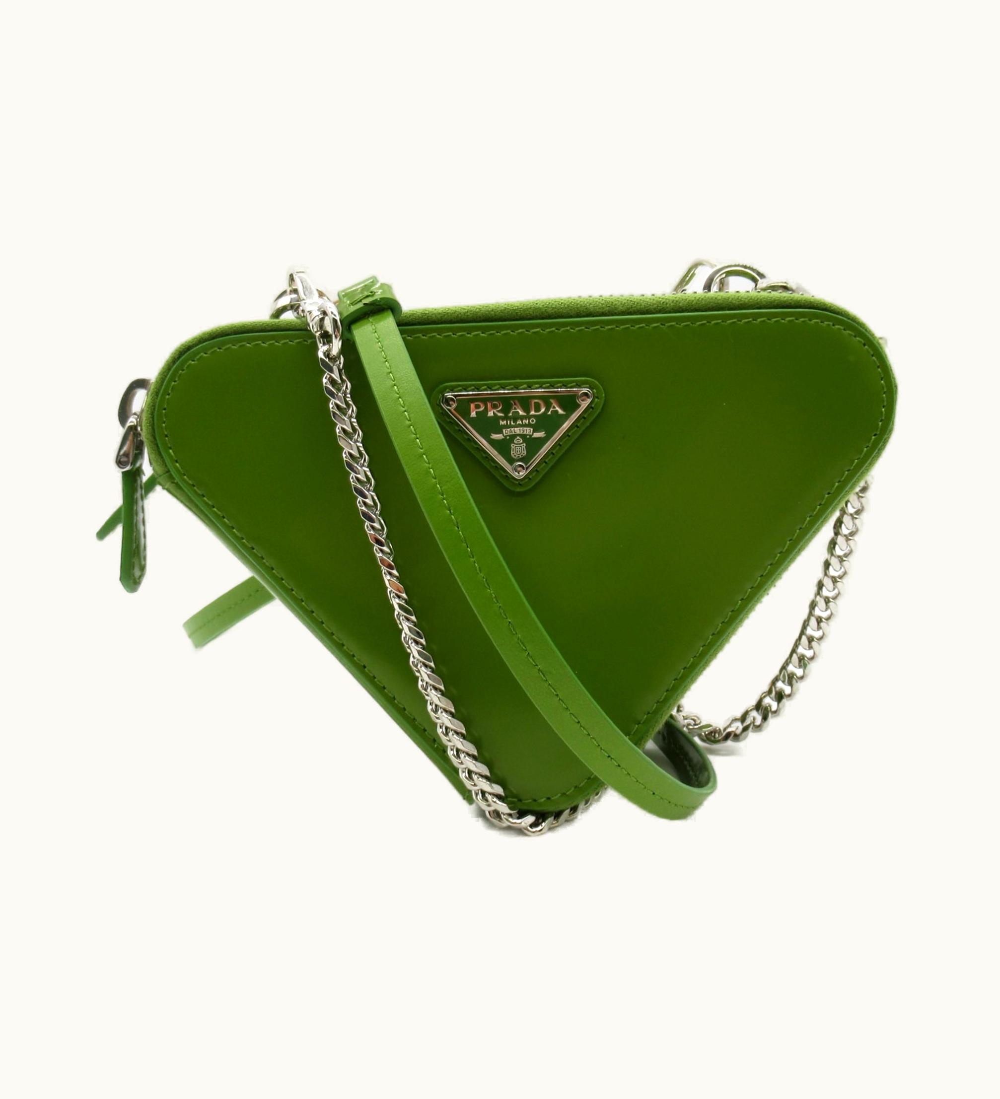 Prada Prada Shoulder Pouch Green Leather Brushed Leather 1Nr015Zo6F0613