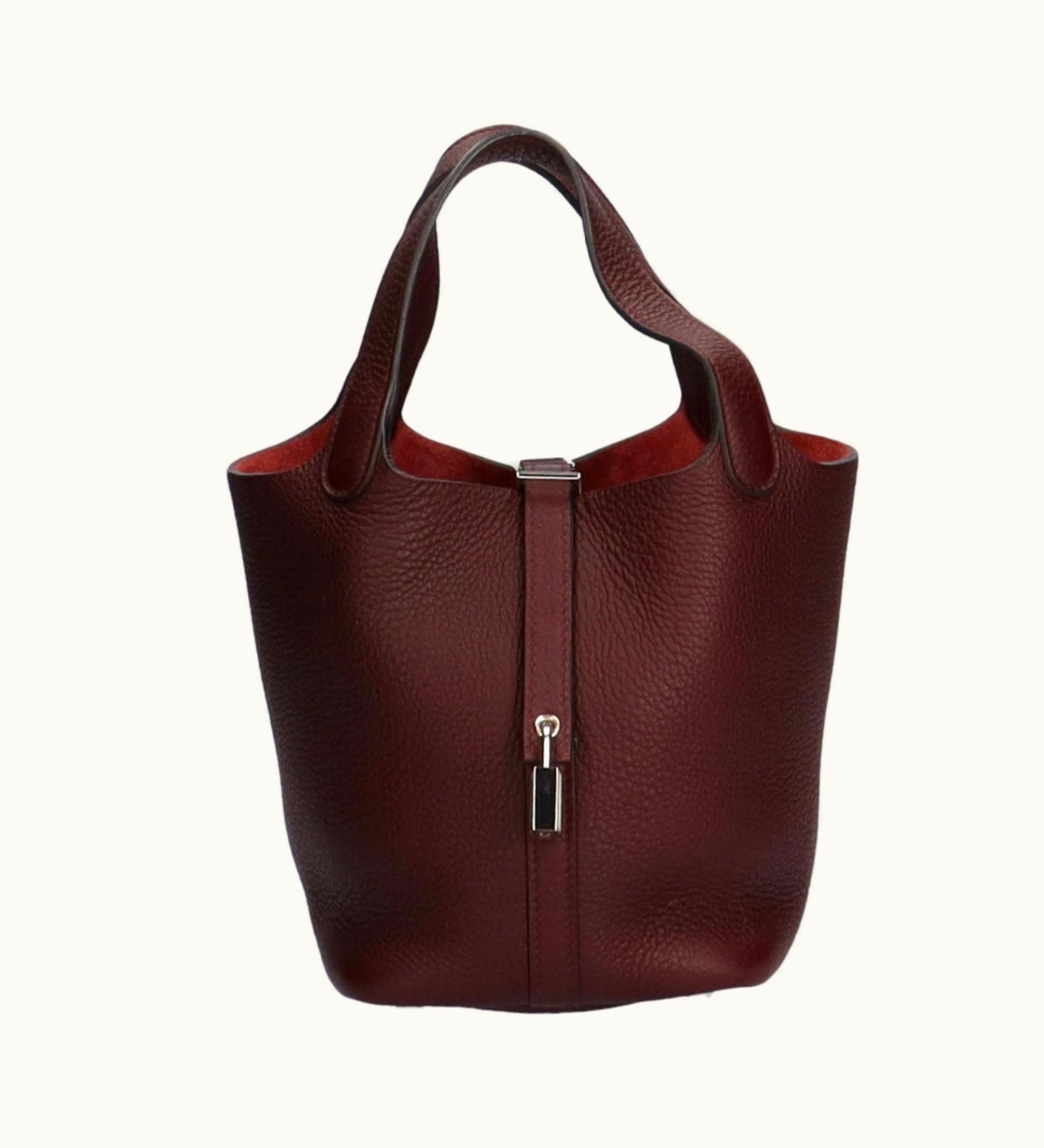 Hermès Hermès Picotin Lock PM Handbag Taurillon Clemence Rouge Serie Women's