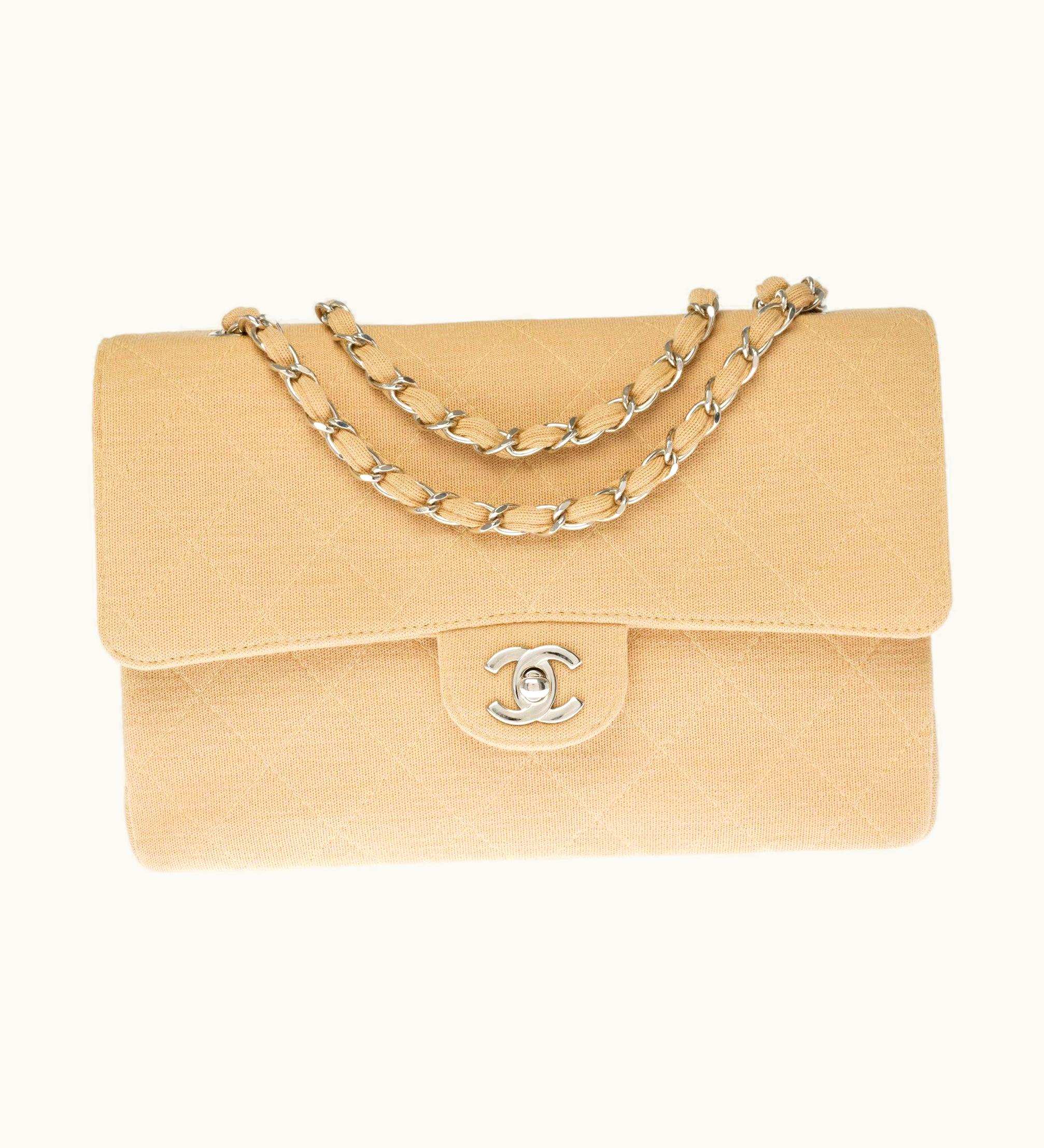 Chanel Chanel Gorgeous Timeless Shoulder Flap Bag In Beige Quilted Jersey