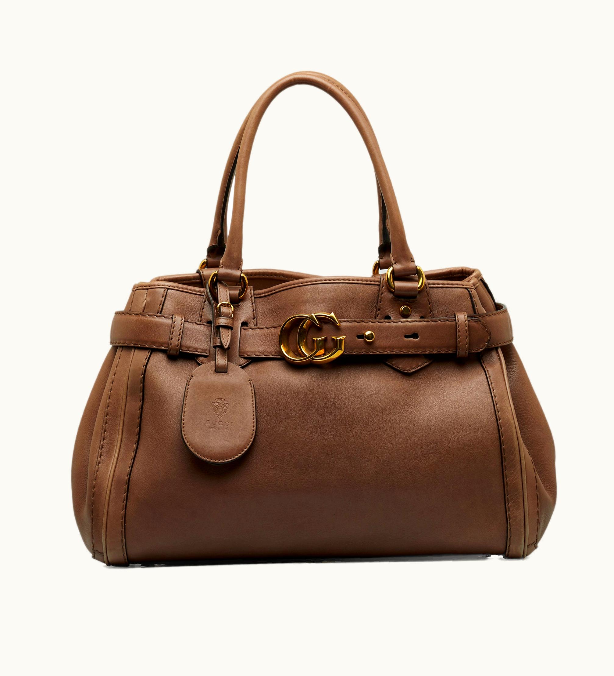 Gucci Gucci Leather Running Tote Bag