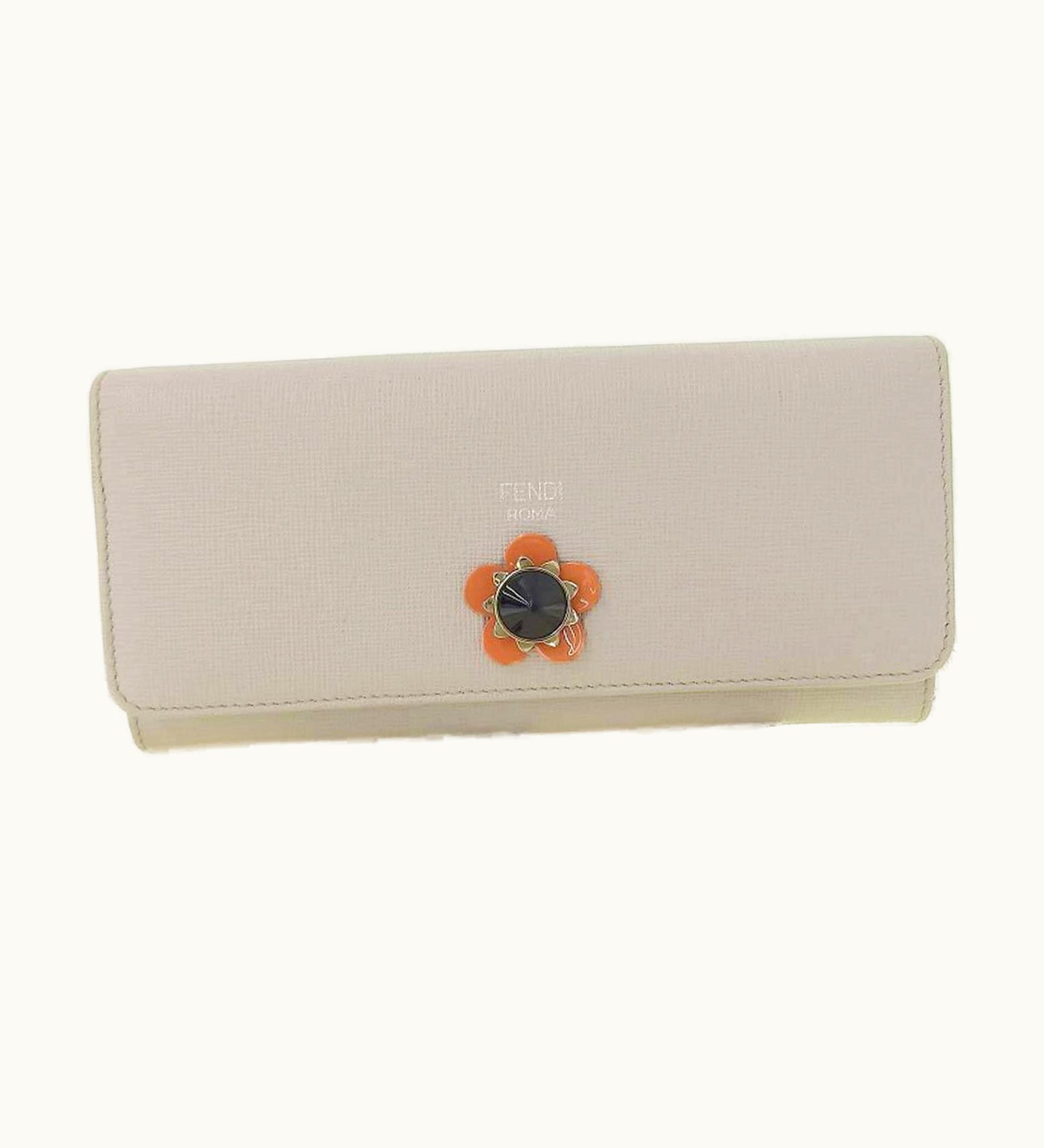 Fendi Fendi Women's Leather Long Wallet (Bi-Fold) Light Gray