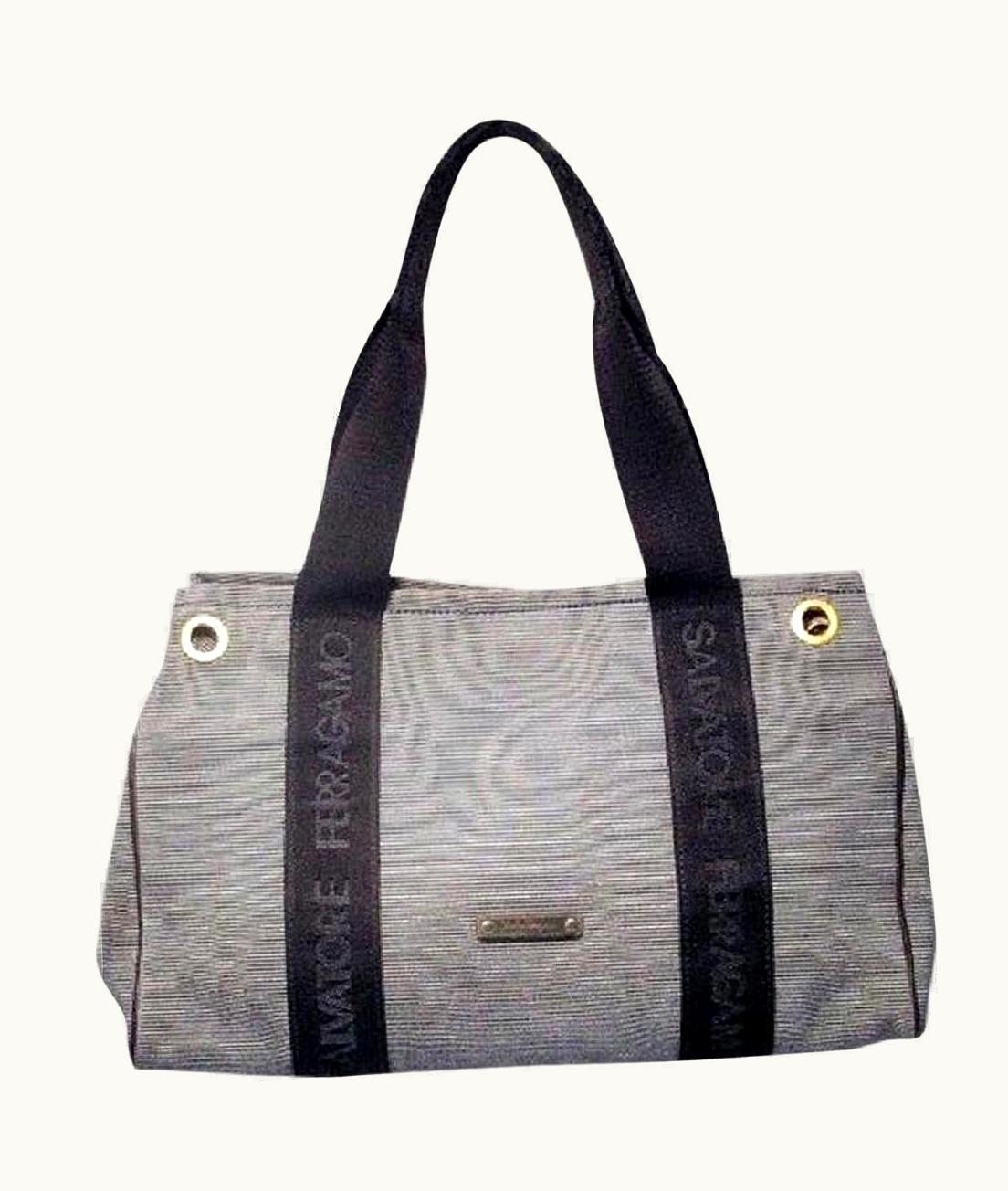 Salvatore Ferragamo Salvatore Ferragamo Vintage Nautical Striped Navy Canvas Tote