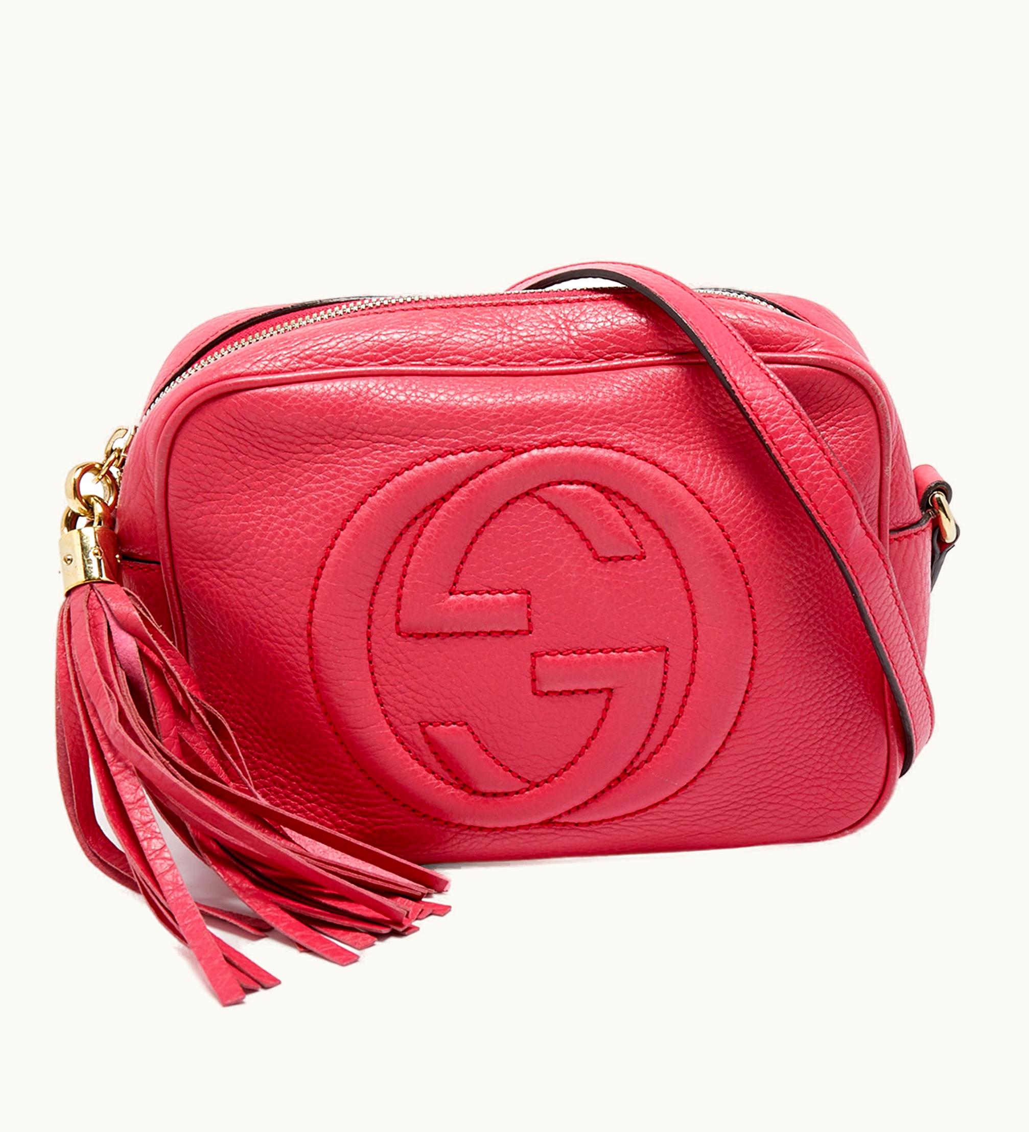 Gucci Gucci Fuchsia Leather Small Soho Disco Shoulder Bag
