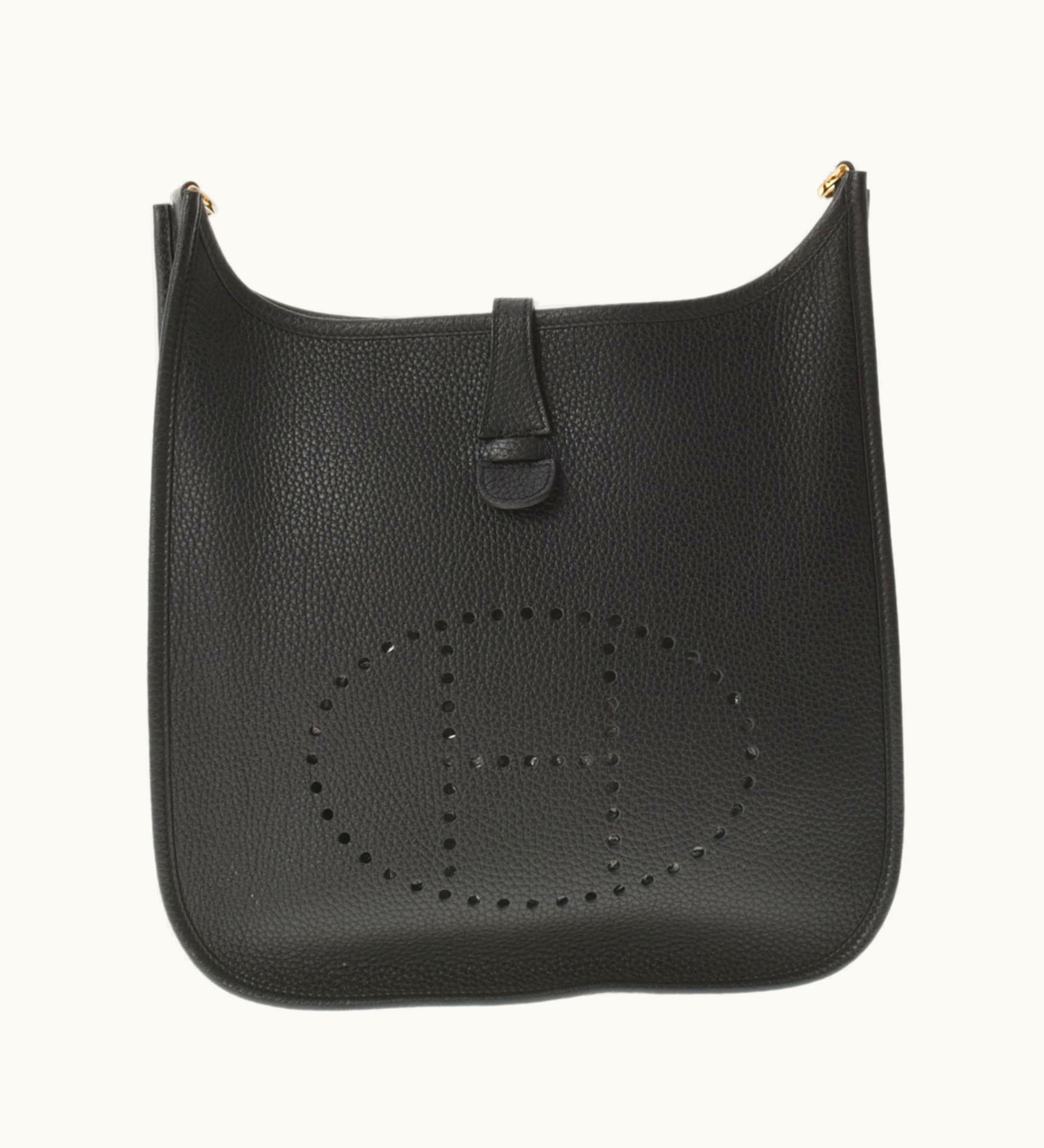 Hermès Hermès Evelyne 3 GM Black Y Engraved (Around 2020) Unisex Taurillon Clemence Shoulder Bag
