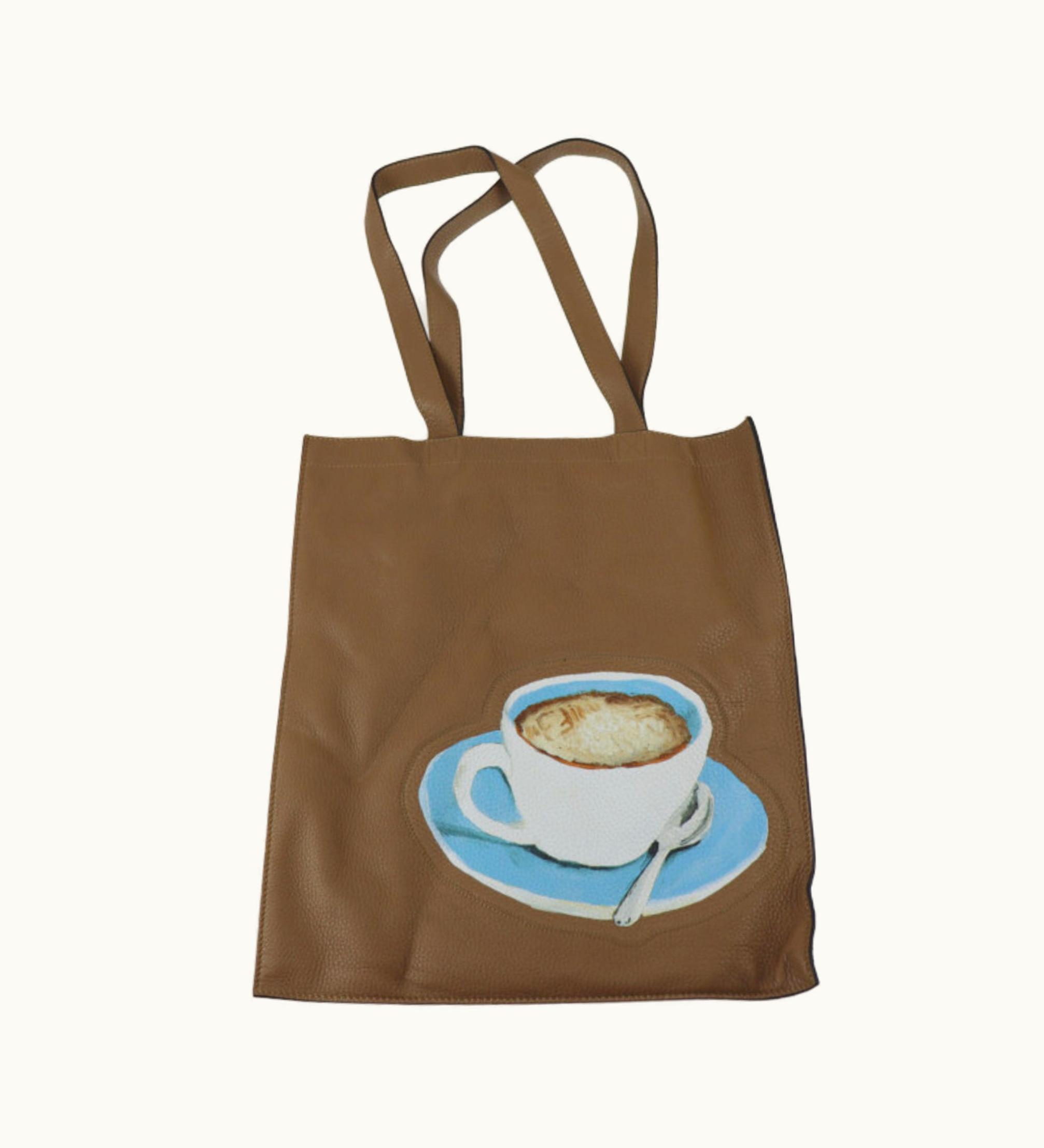 Fendi Fendi Tote Bag 7Va426 Leather Brown Series Shoulder Coffee Cup Pattern