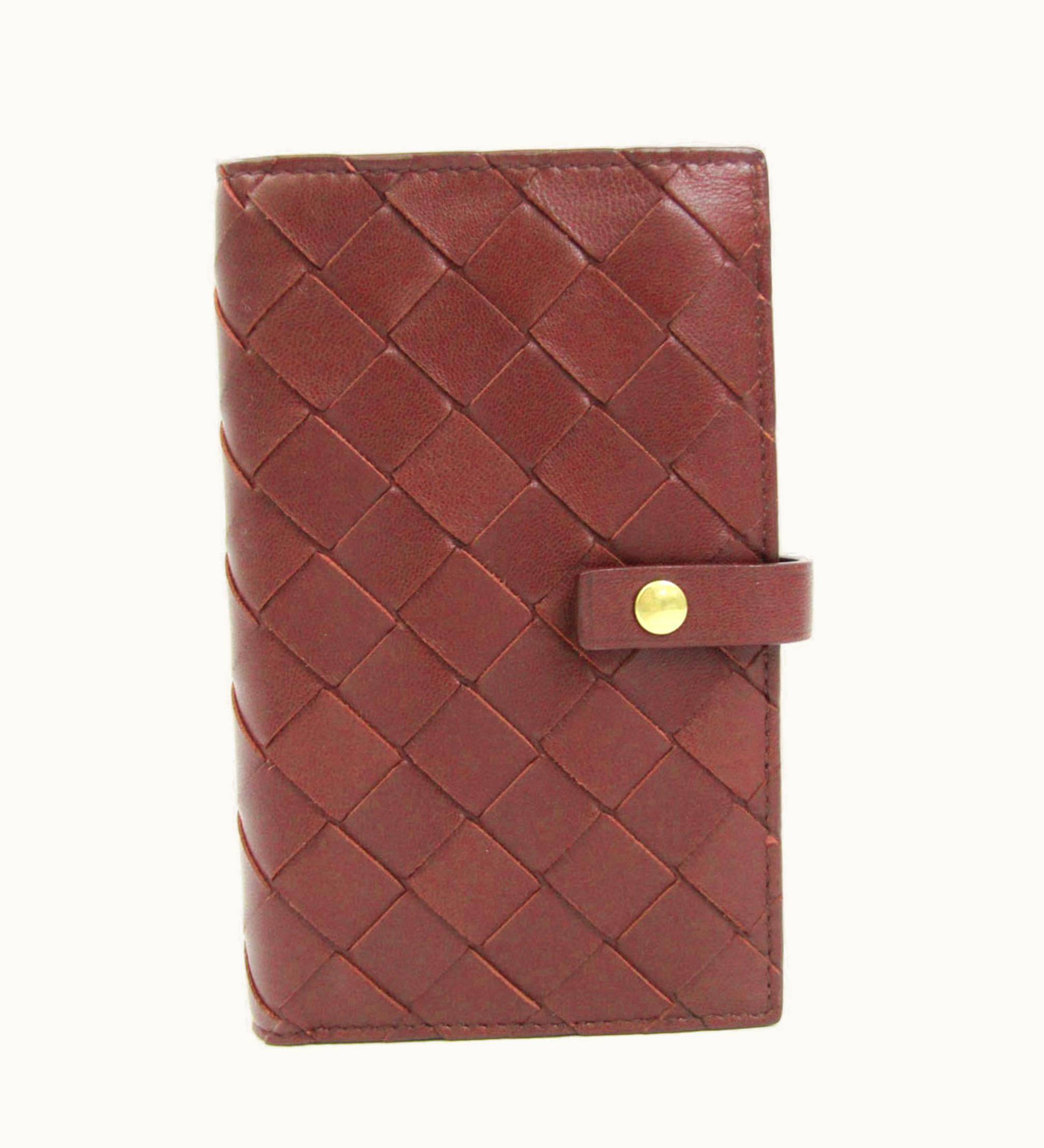 Bottega Veneta Bottega Veneta Intrecciato Women, Men Leather Middle Wallet [Bi-Fold] Bordeaux