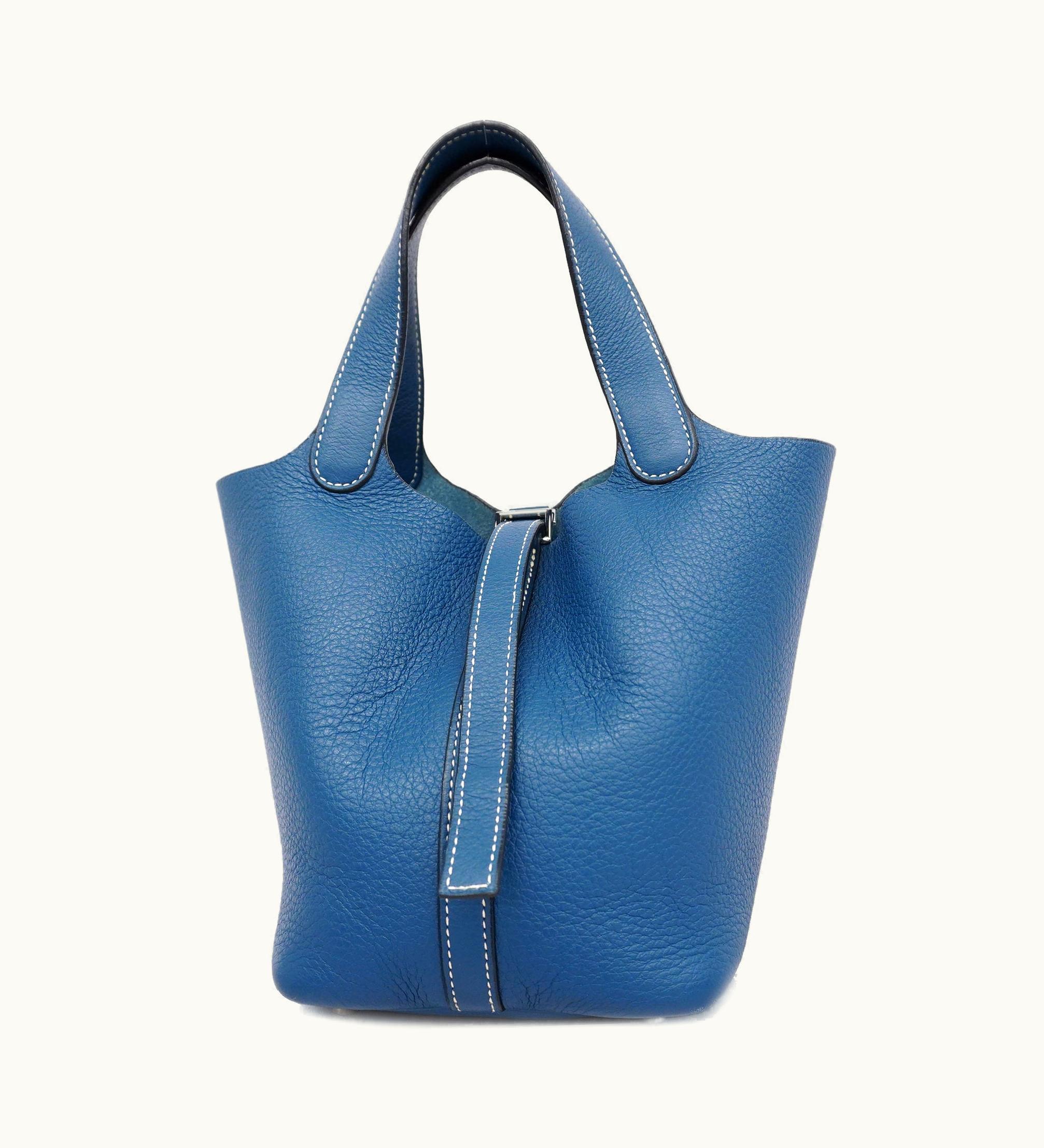 Hermès Hermès   Picotin Picotin Pm H Stamp Women's Taurillon Clemence Blue