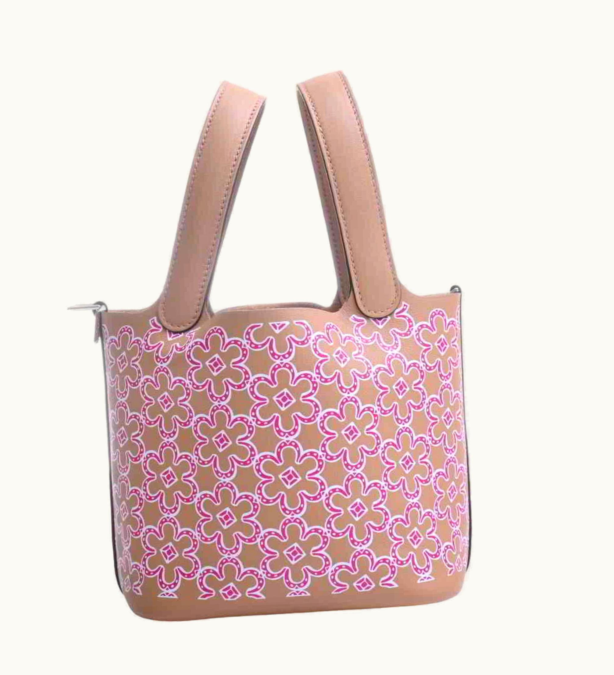 Hermès Hermès Vaux Swift Picotin Lock Micro Lucky Daisy Handbag Beige