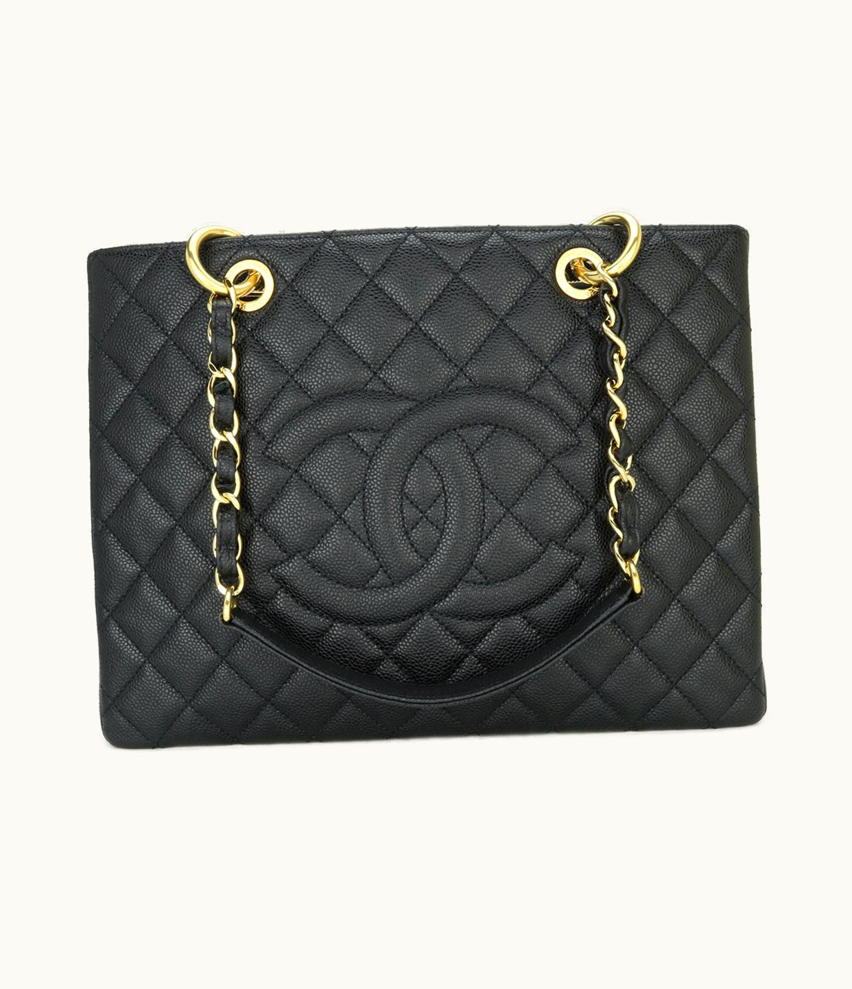 Chanel Chanel Grand Shopping Tote (GST) Black Caviar Gold Hardware 2012