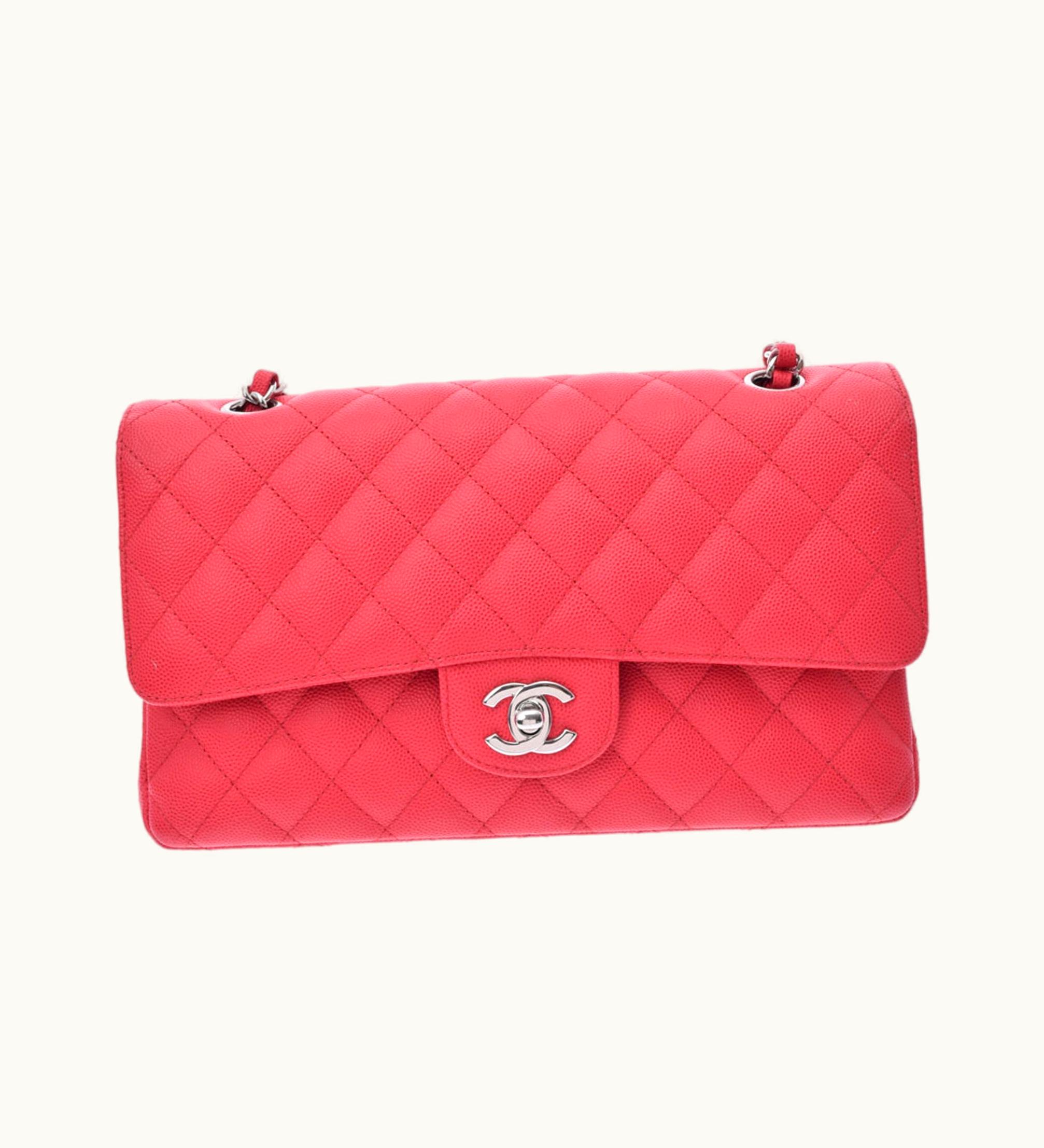 Chanel Chanel Matelasse W Flap Chain Shoulder 25.5Cm Pink Ladies Caviar Skin Bag